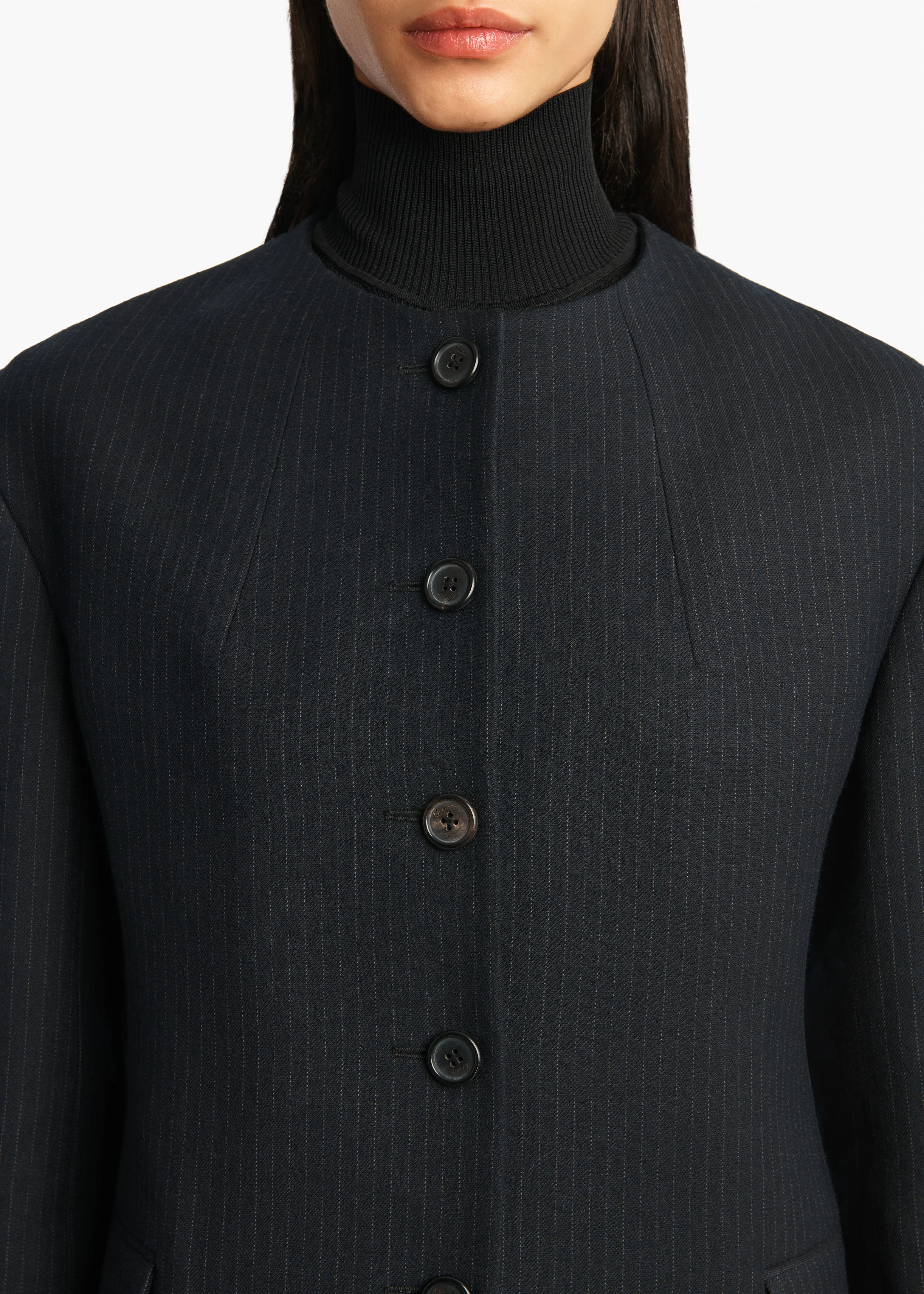 Jameson Jacket in Dark Navy with Stripe sold by KHAITE product image thumbnail 5