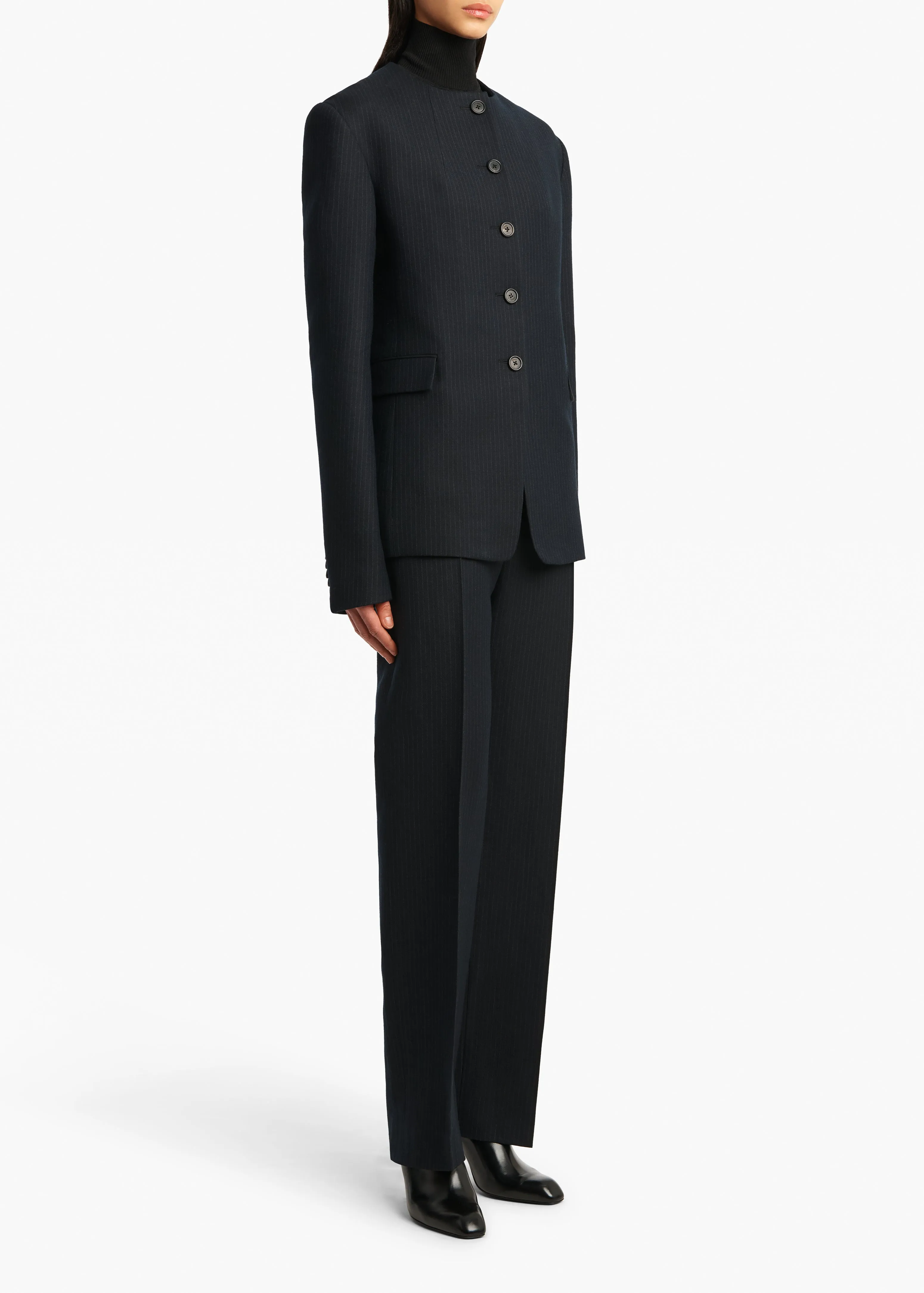 Jameson Jacket in Dark Navy with Stripe sold by KHAITE product image thumbnail 2