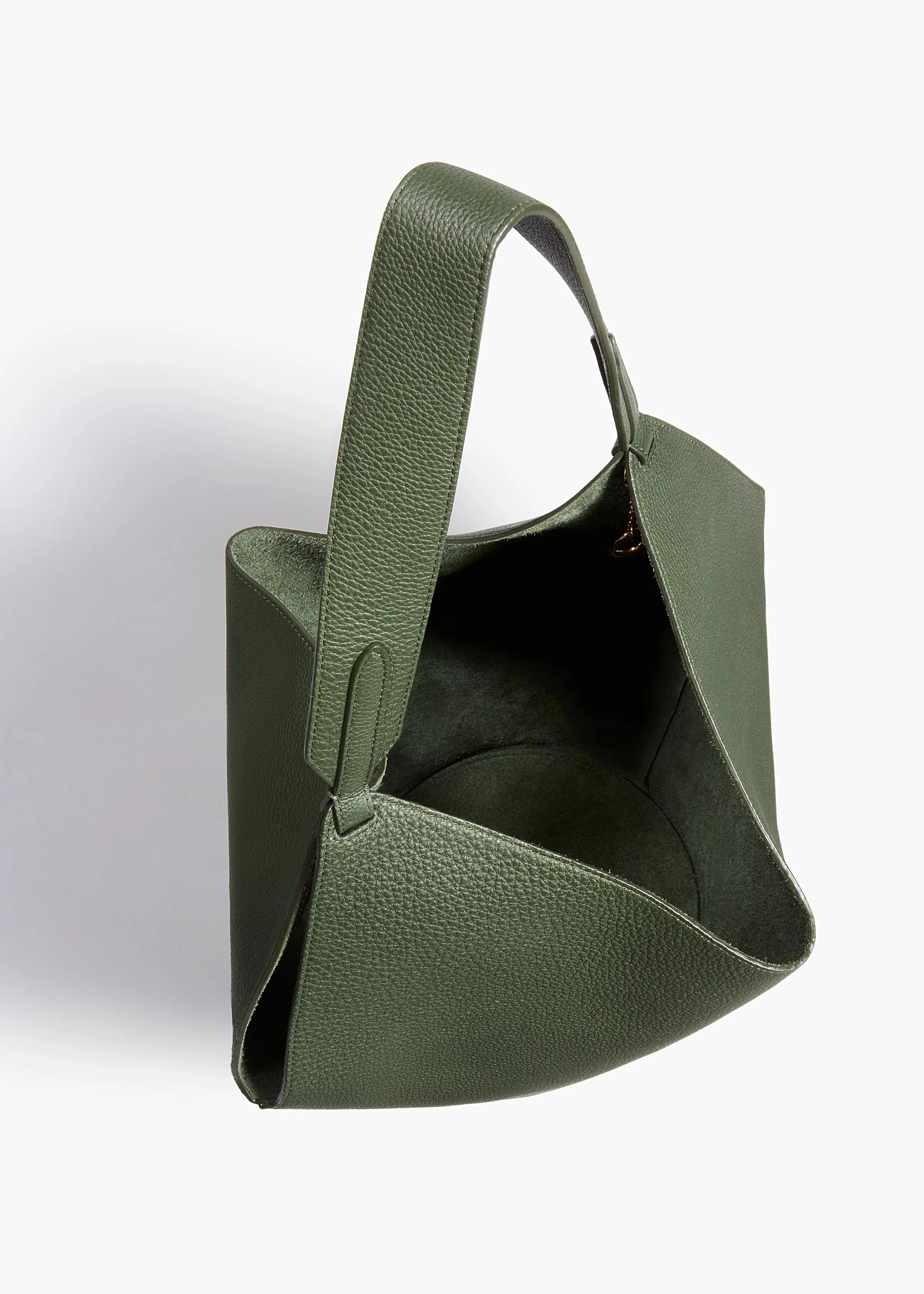 Small Lotus Tote in Bottle Green Pebbled Leather sold by KHAITE product image thumbnail 3