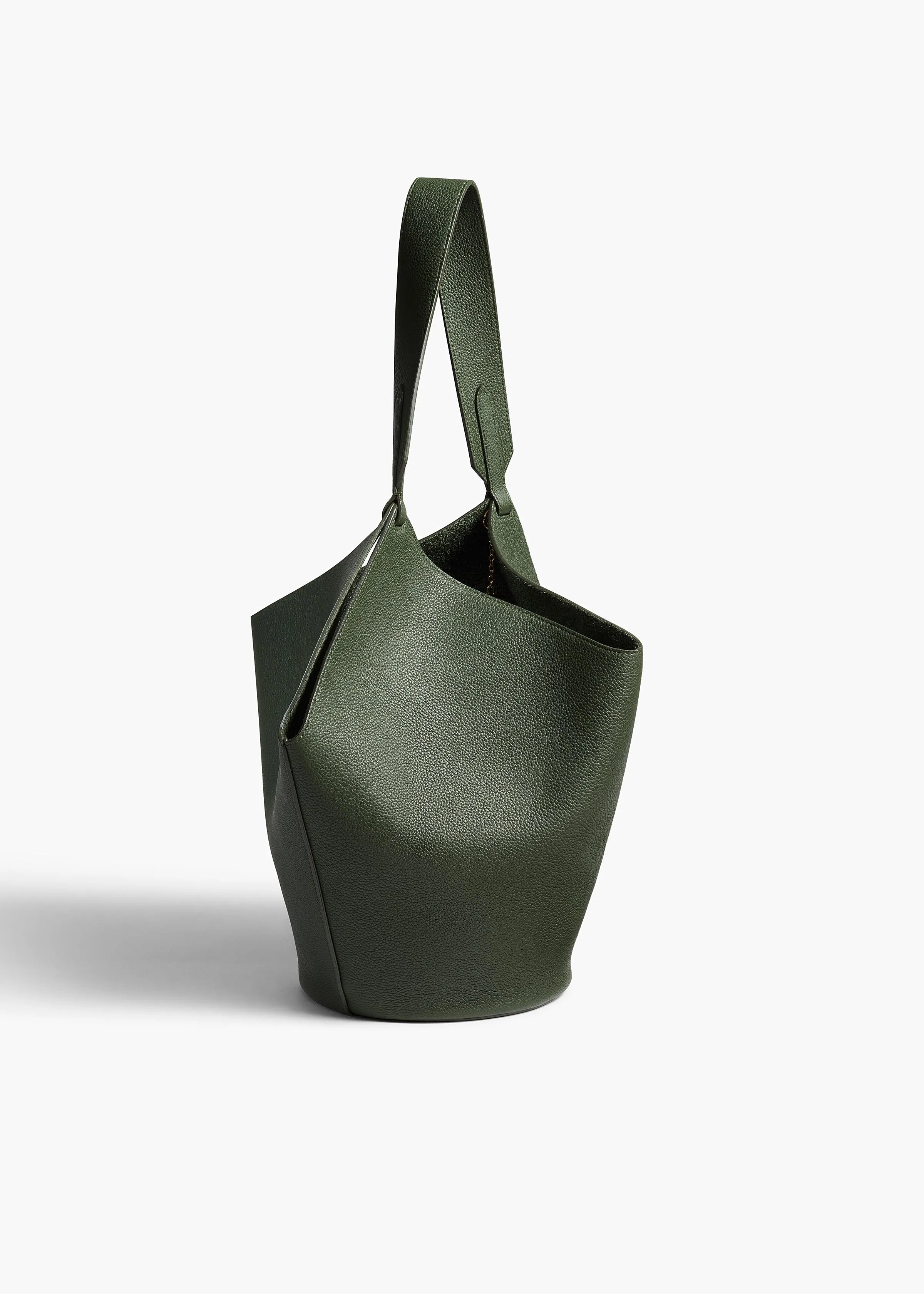 Small Lotus Tote in Bottle Green Pebbled Leather sold by KHAITE product image thumbnail 2