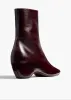 Sybil Ankle Boot in Bordeaux Glazed Leather sold by KHAITE