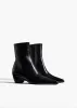 Sybil Ankle Boot in Black Glazed Leather sold by KHAITE