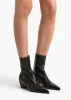 Sybil Ankle Boot in Black Glazed Leather sold by KHAITE