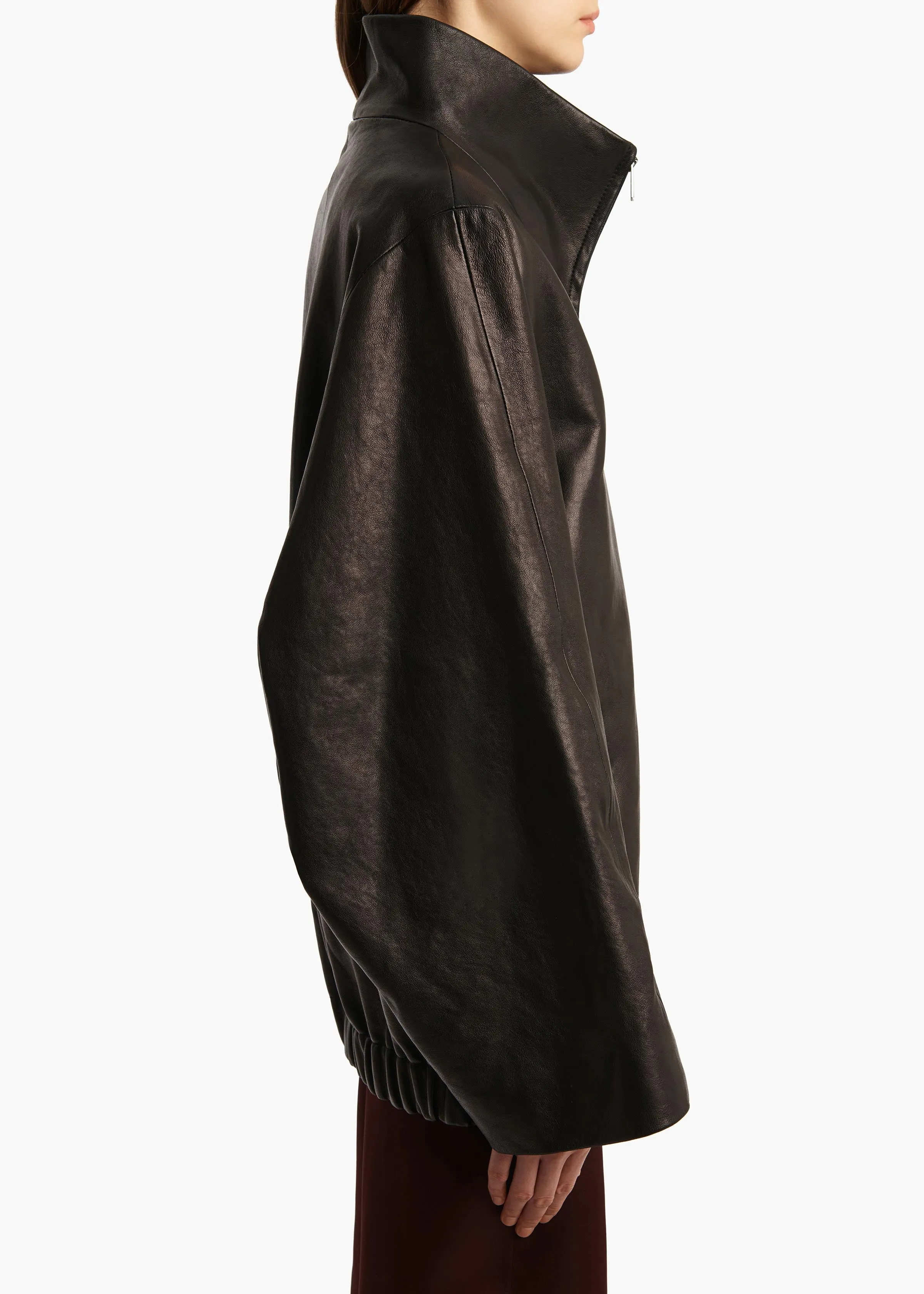 Garret Jacket in Black Leather sold by KHAITE product image thumbnail 5