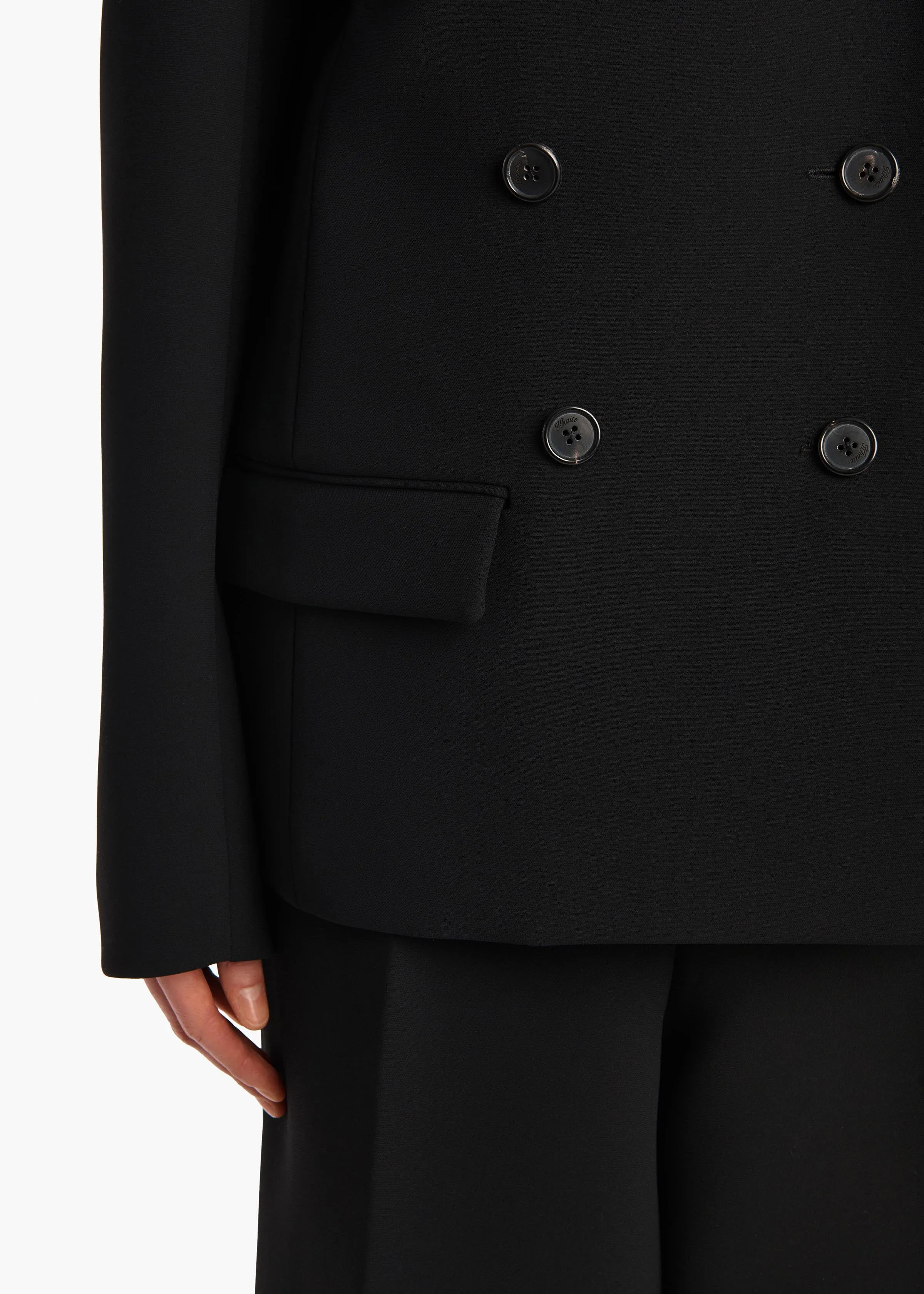 Arnoll Coat in Black sold by KHAITE product image thumbnail 5