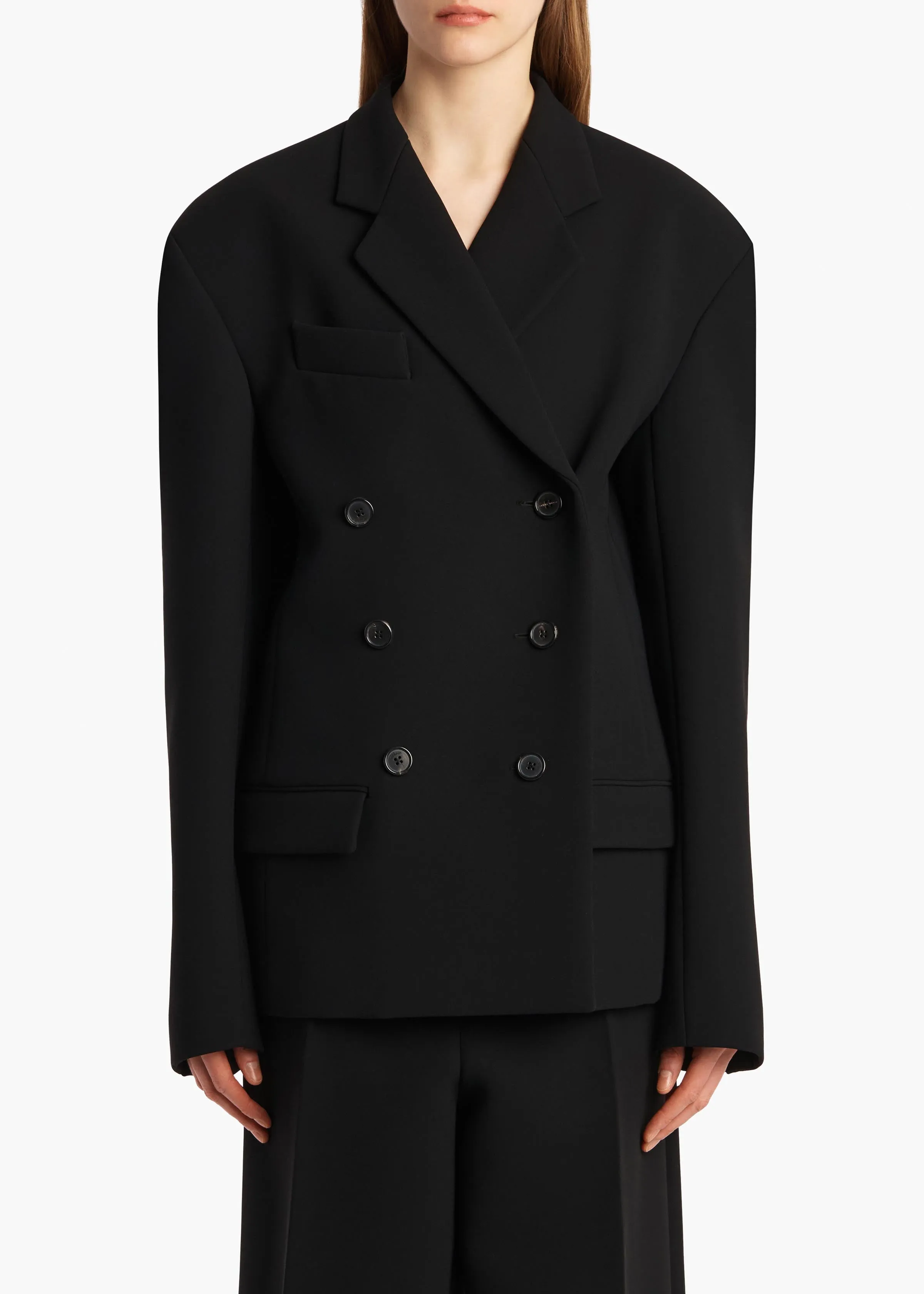 Arnoll Coat in Black sold by KHAITE product image thumbnail 3