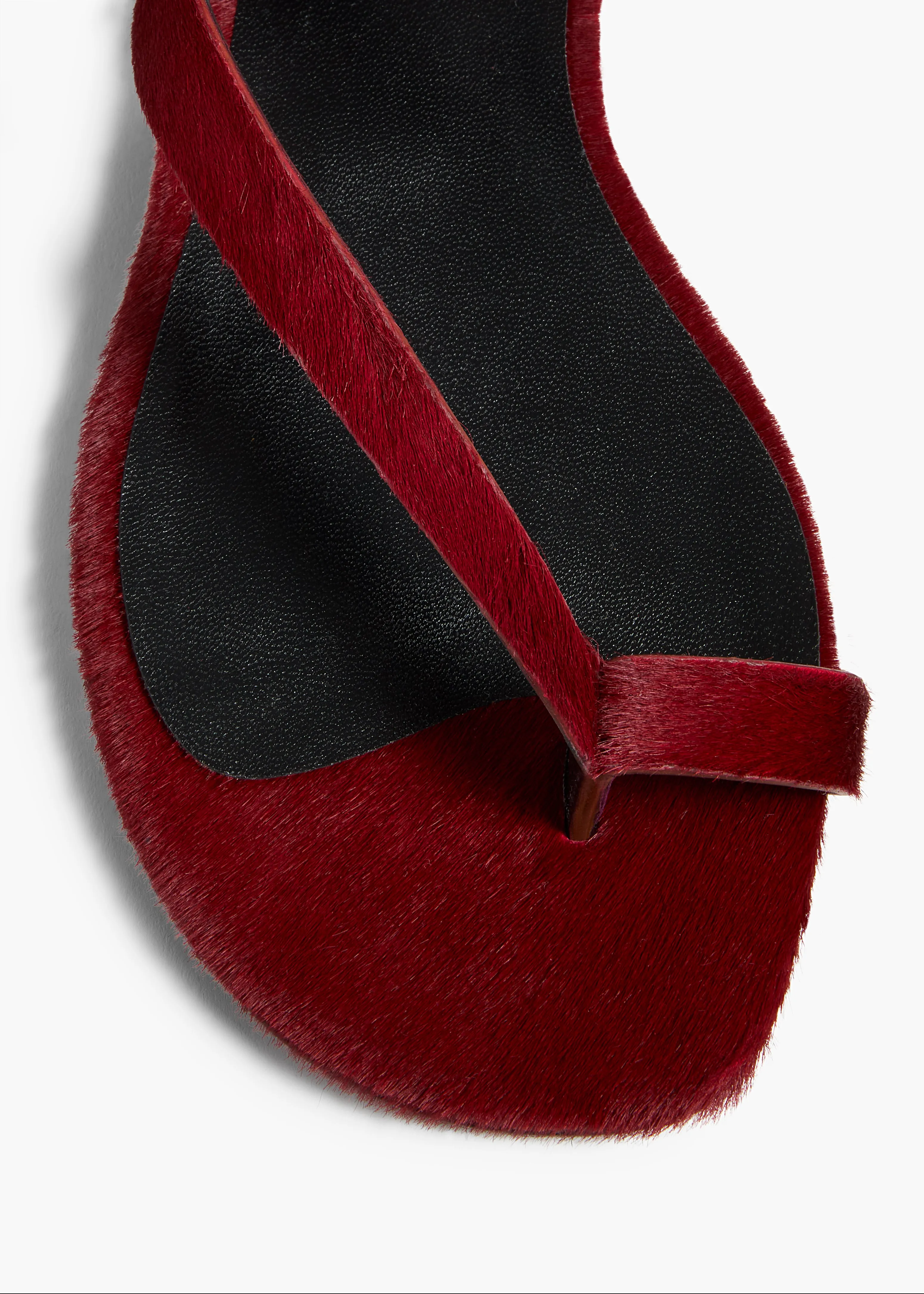 Aimee Kitten Heel Sandal in Cherry Haircalf sold by KHAITE product image thumbnail 3