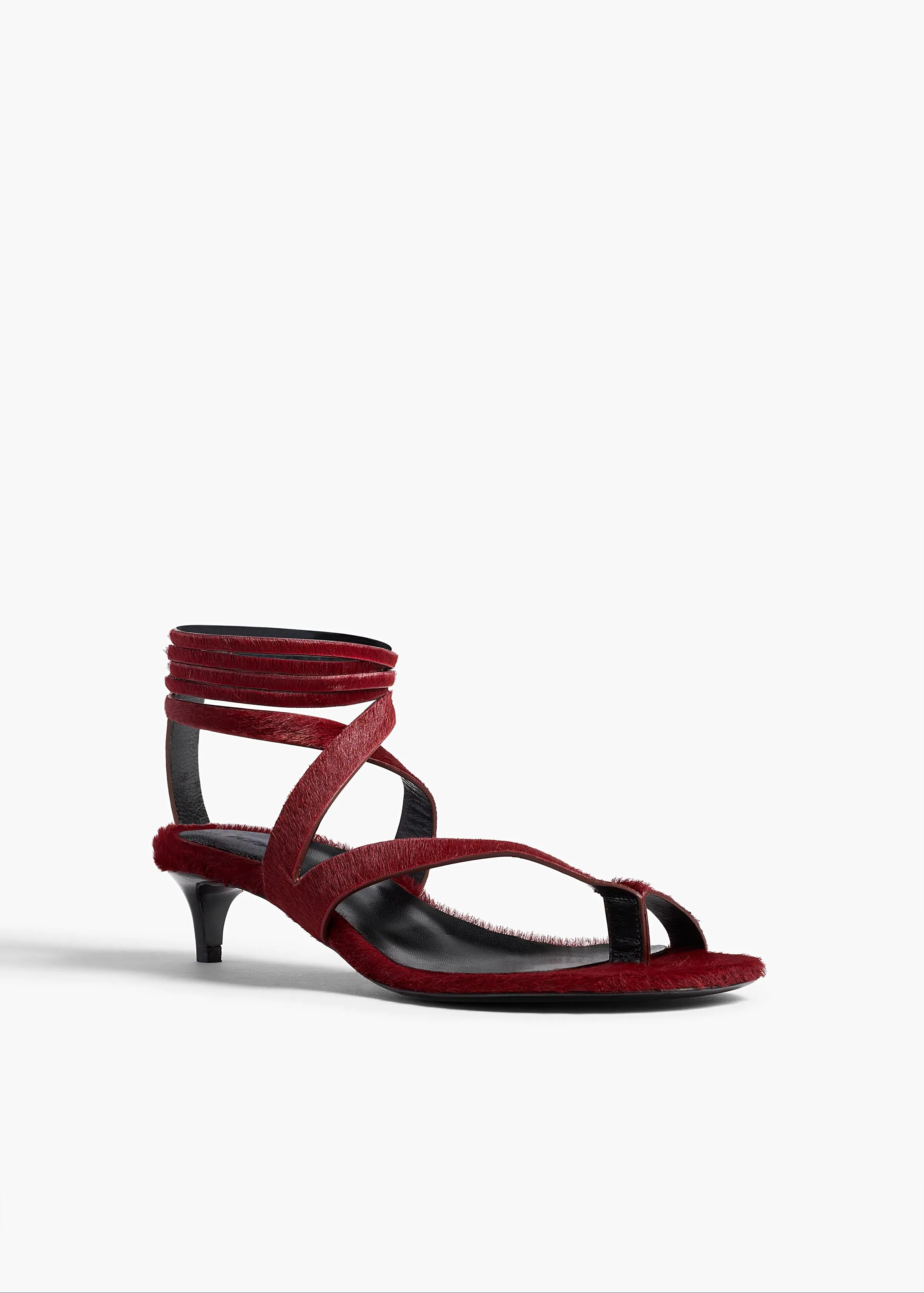 Aimee Kitten Heel Sandal in Cherry Haircalf sold by KHAITE product image thumbnail 2