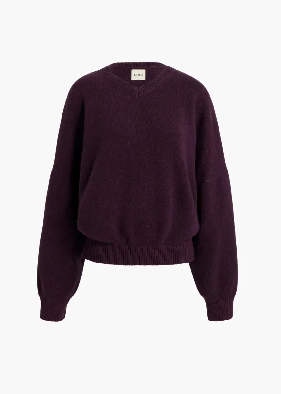 Wolfe Sweater in Plum sold by KHAITE