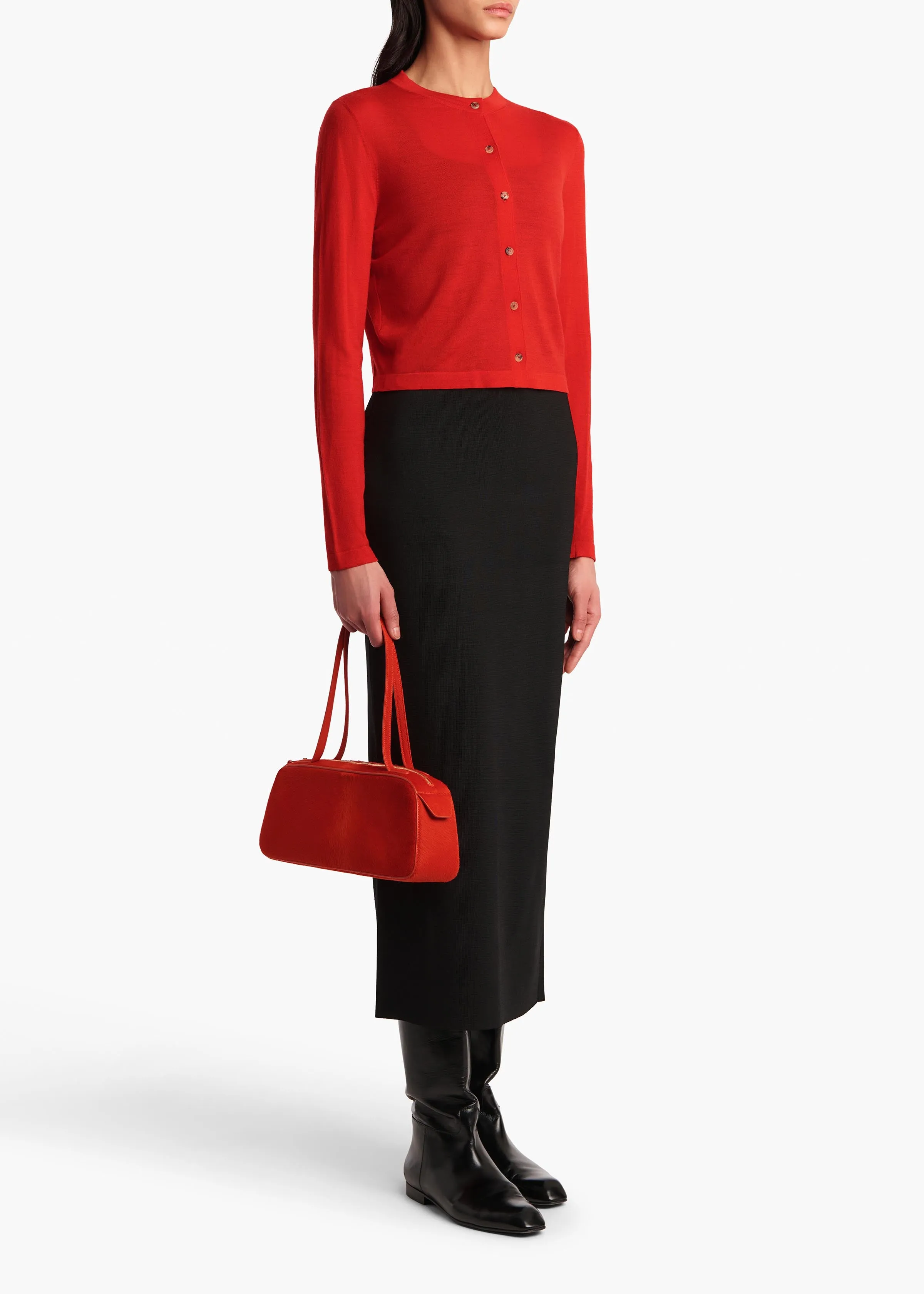 Brieta Cardigan in Fire Red sold by KHAITE product image thumbnail 2