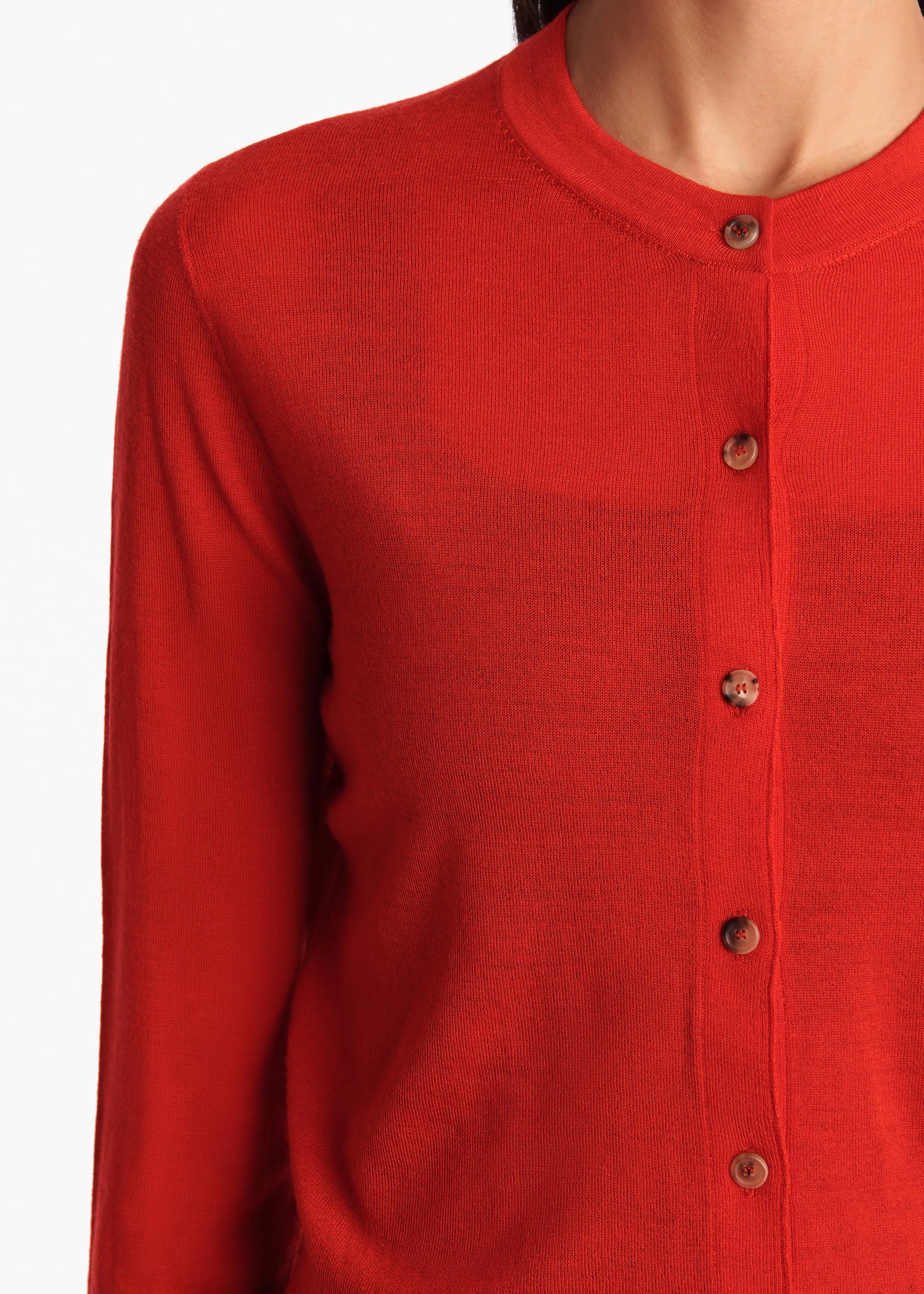 Brieta Cardigan in Fire Red sold by KHAITE product image thumbnail 5