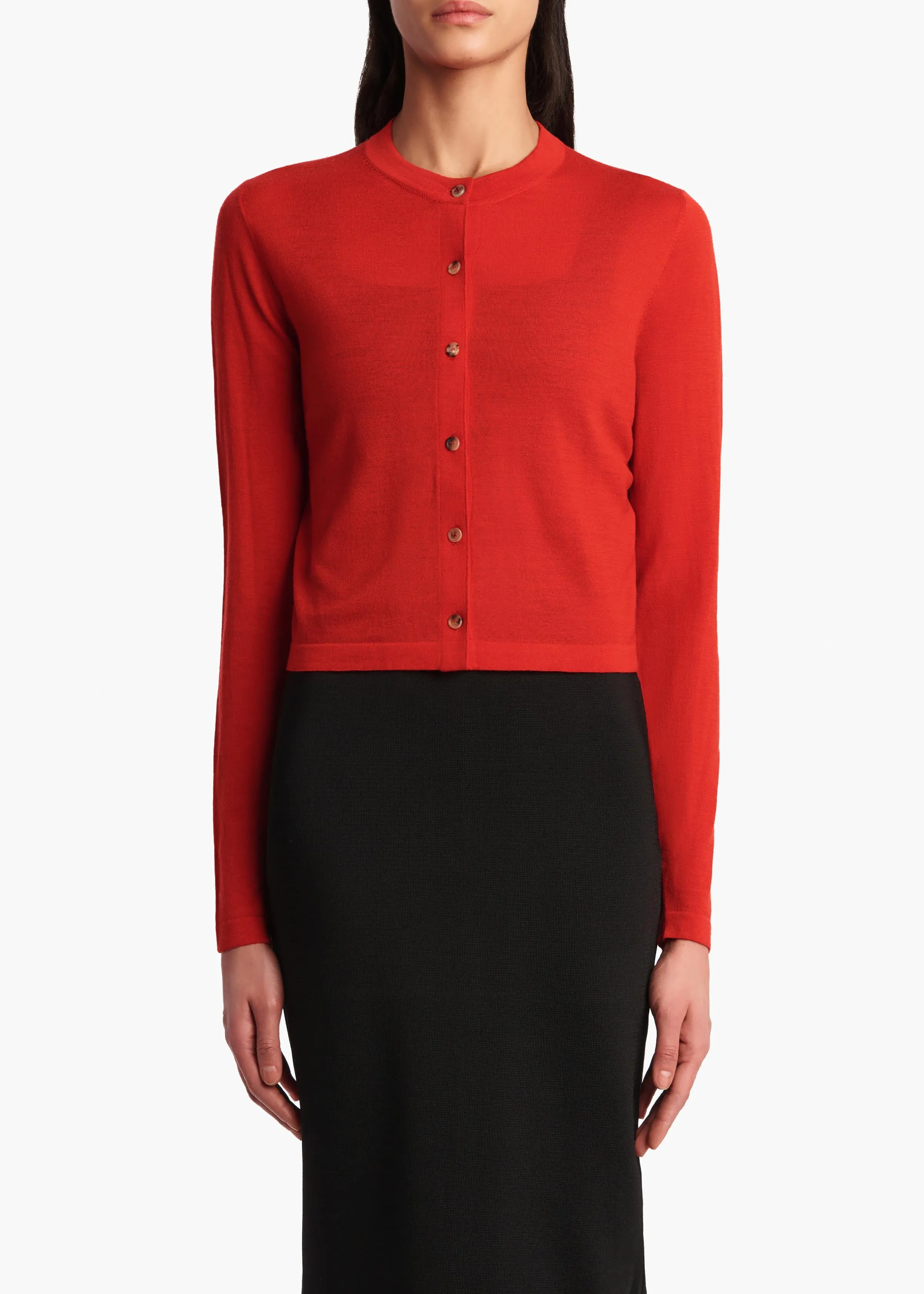 Brieta Cardigan in Fire Red sold by KHAITE product image thumbnail 3