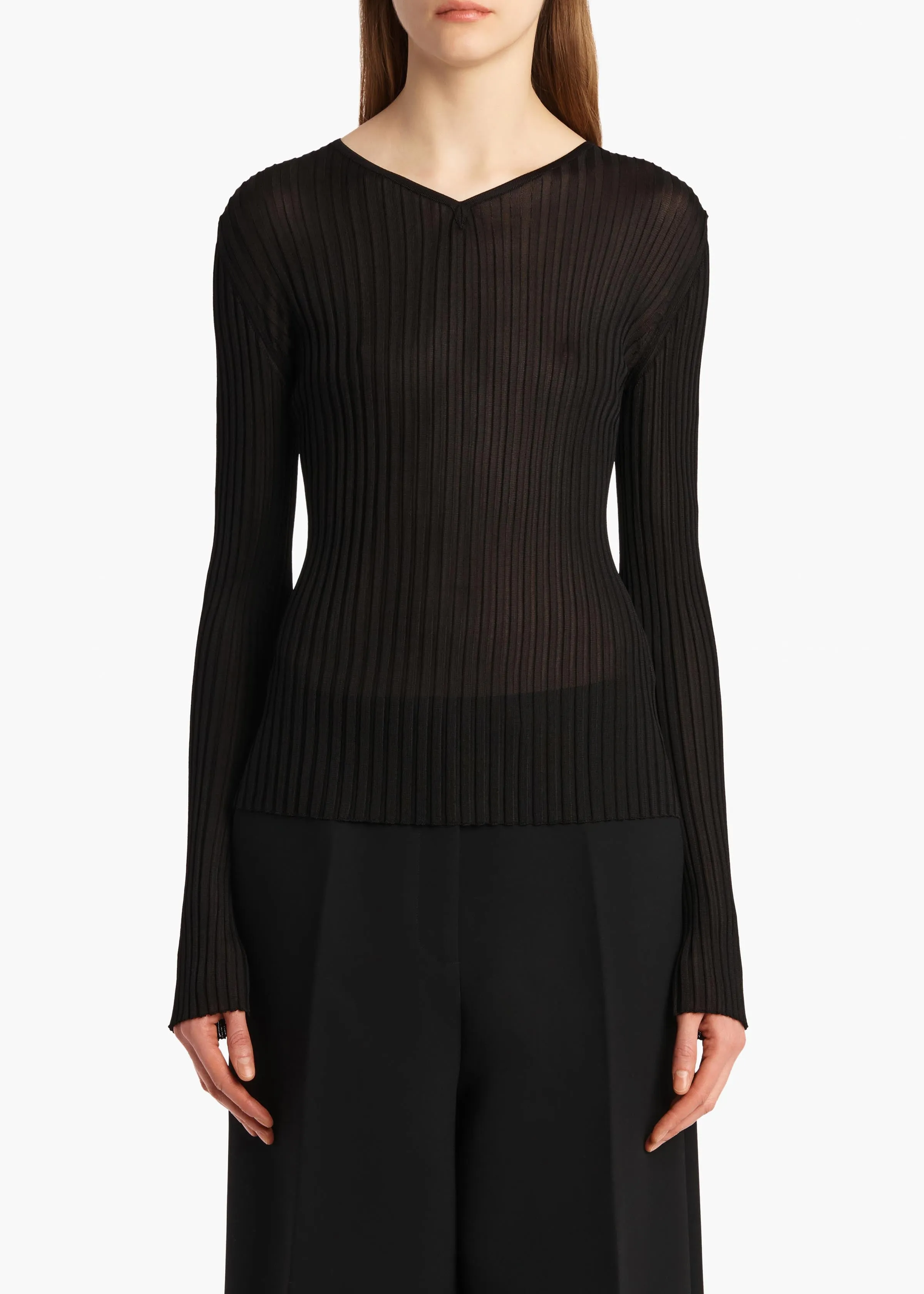 Tia Top in Black sold by KHAITE product image thumbnail 3