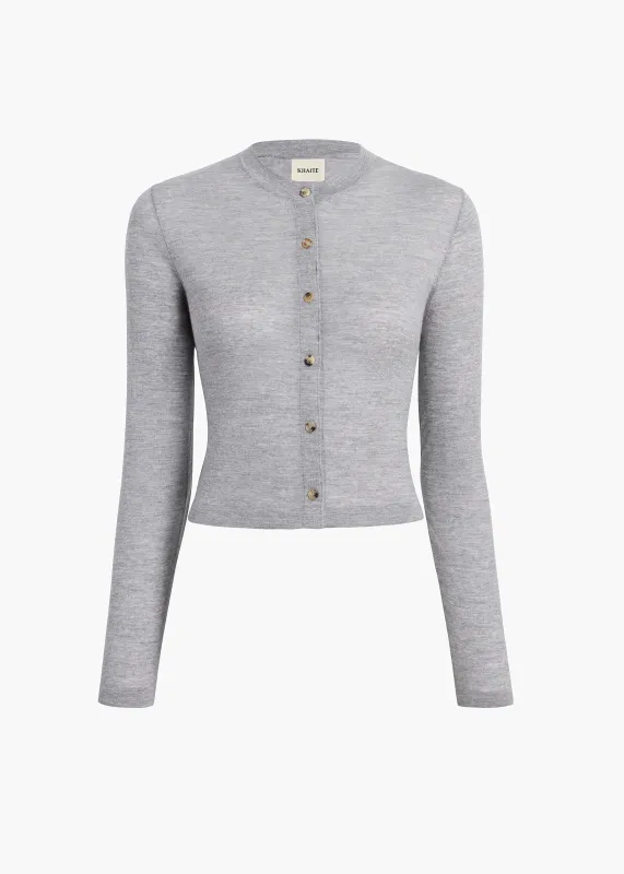 Brieta Cardigan in Mercury sold by KHAITE