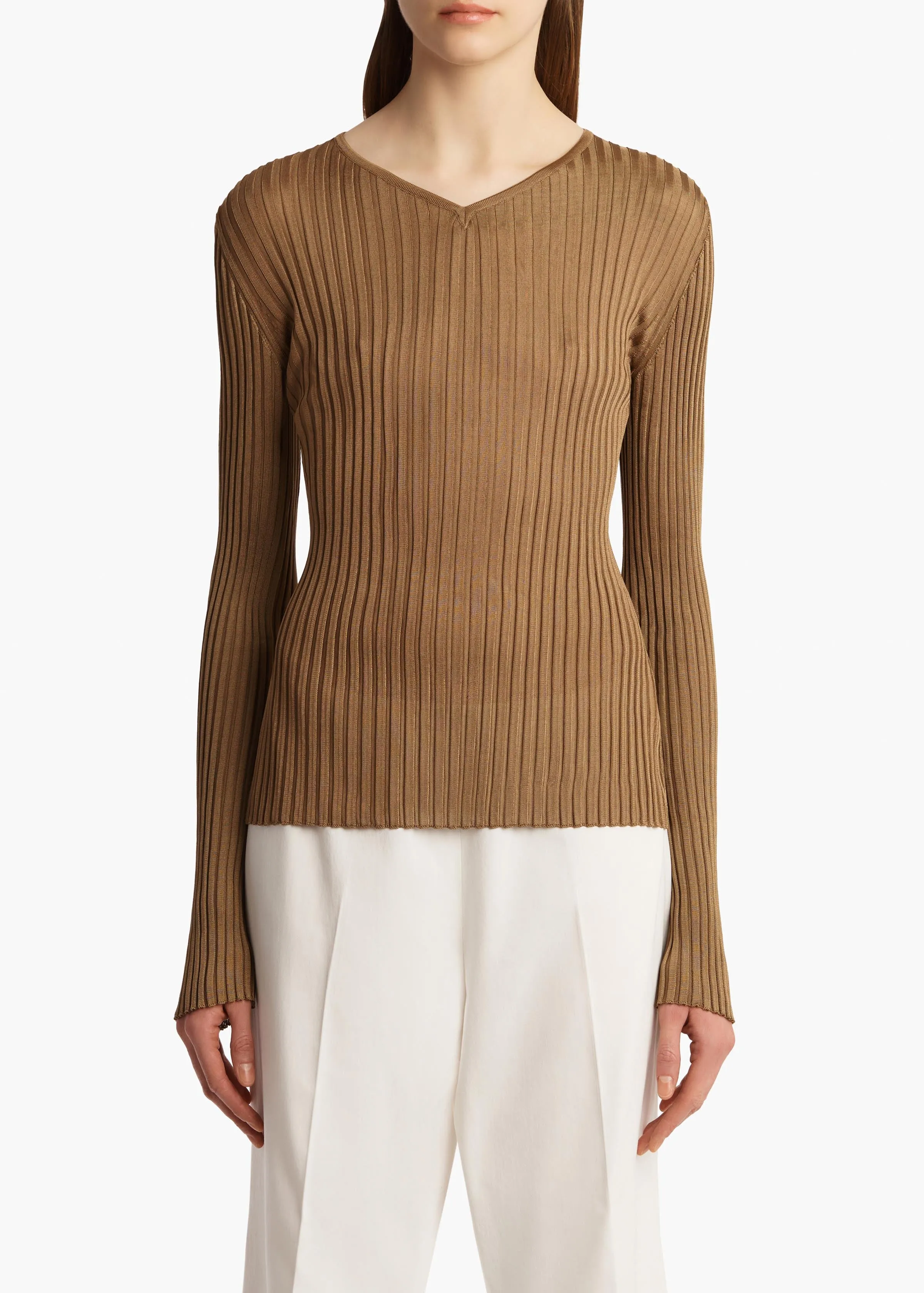 Tia Top in Carob sold by KHAITE product image thumbnail 3