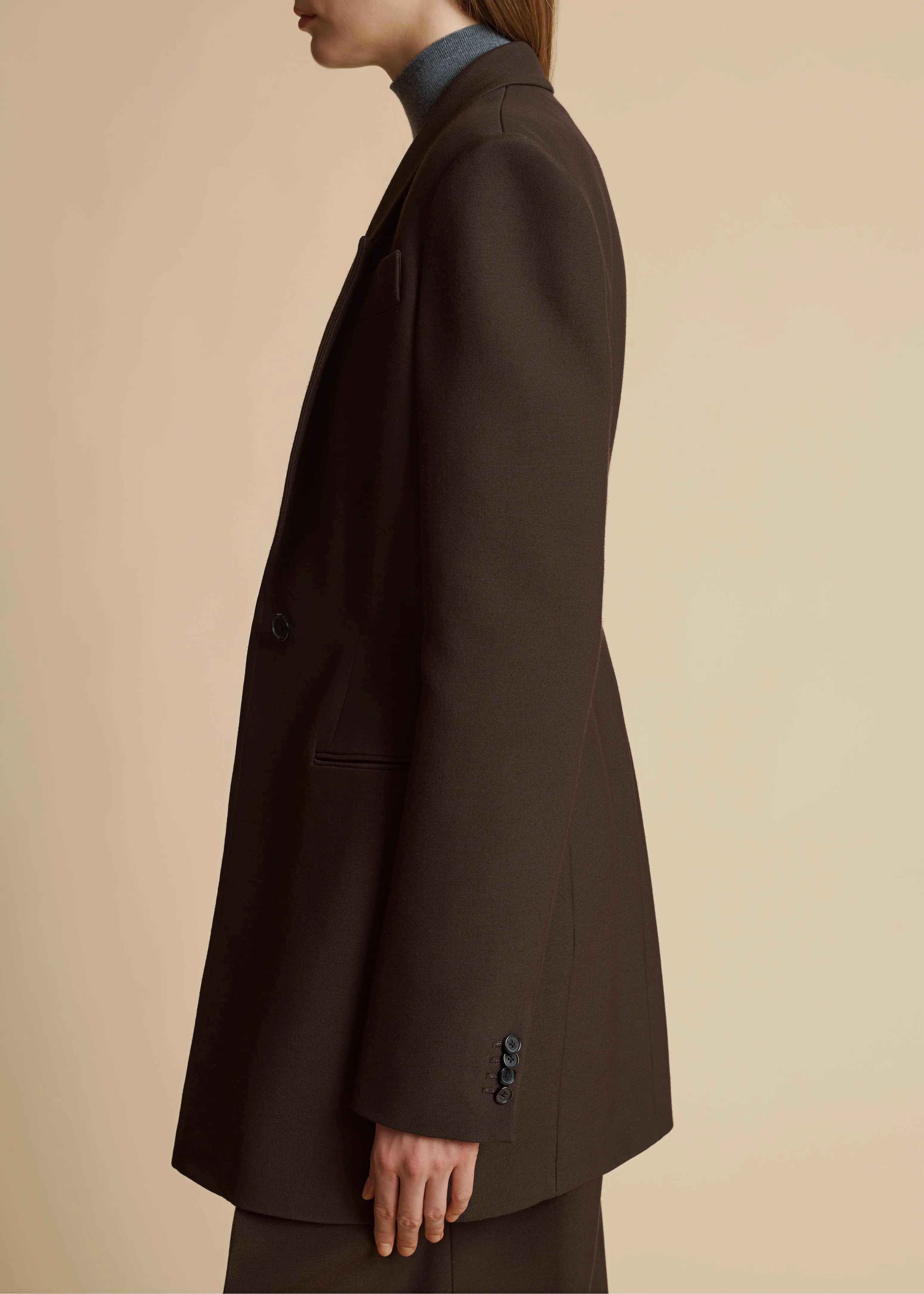Beckett Blazer in Dark Brown sold by KHAITE product image thumbnail 5