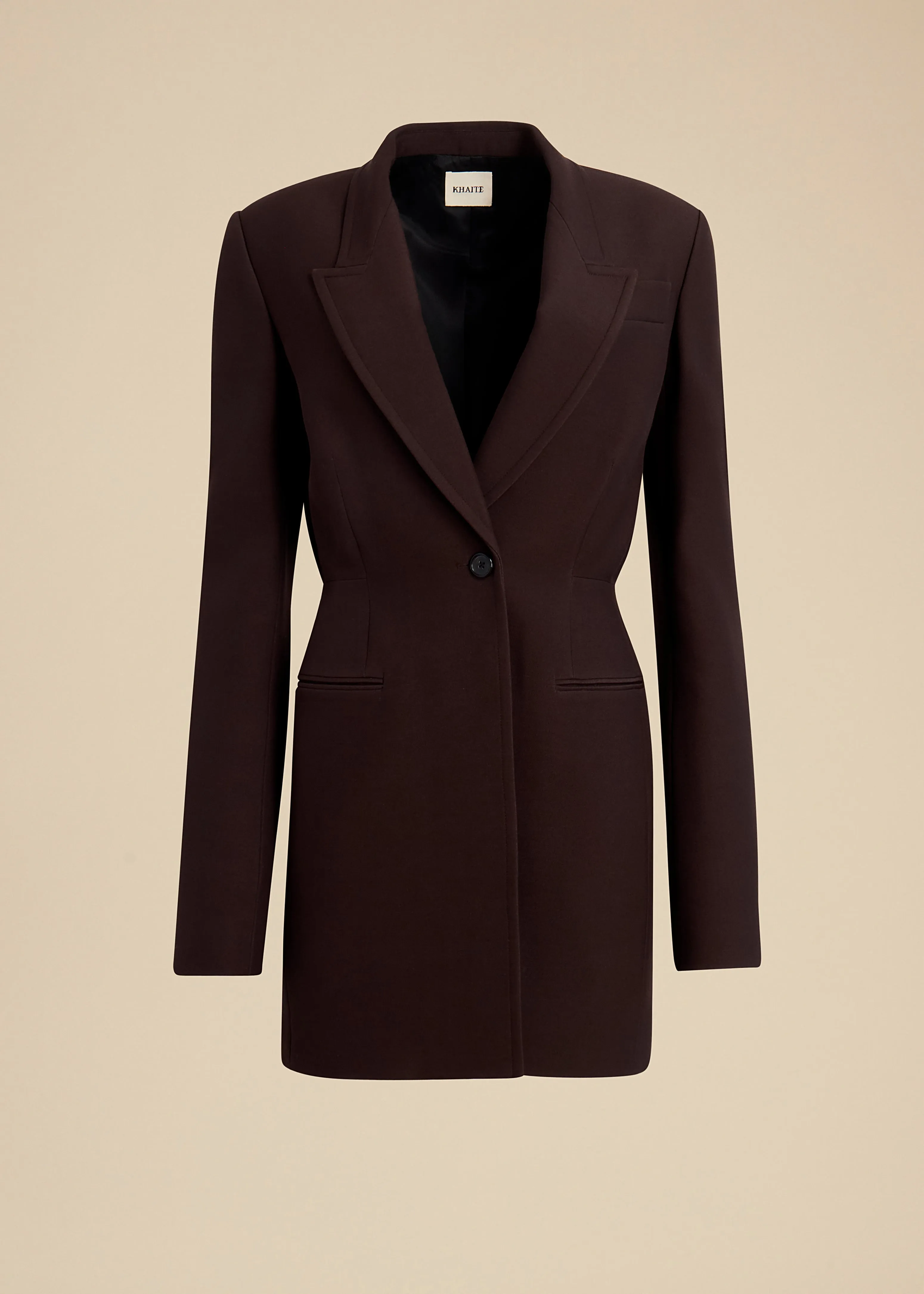 Beckett Blazer in Dark Brown sold by KHAITE