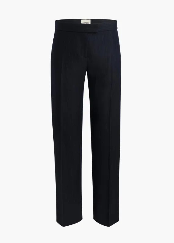 Callen Pant in Dark Navy with Stripe sold by KHAITE