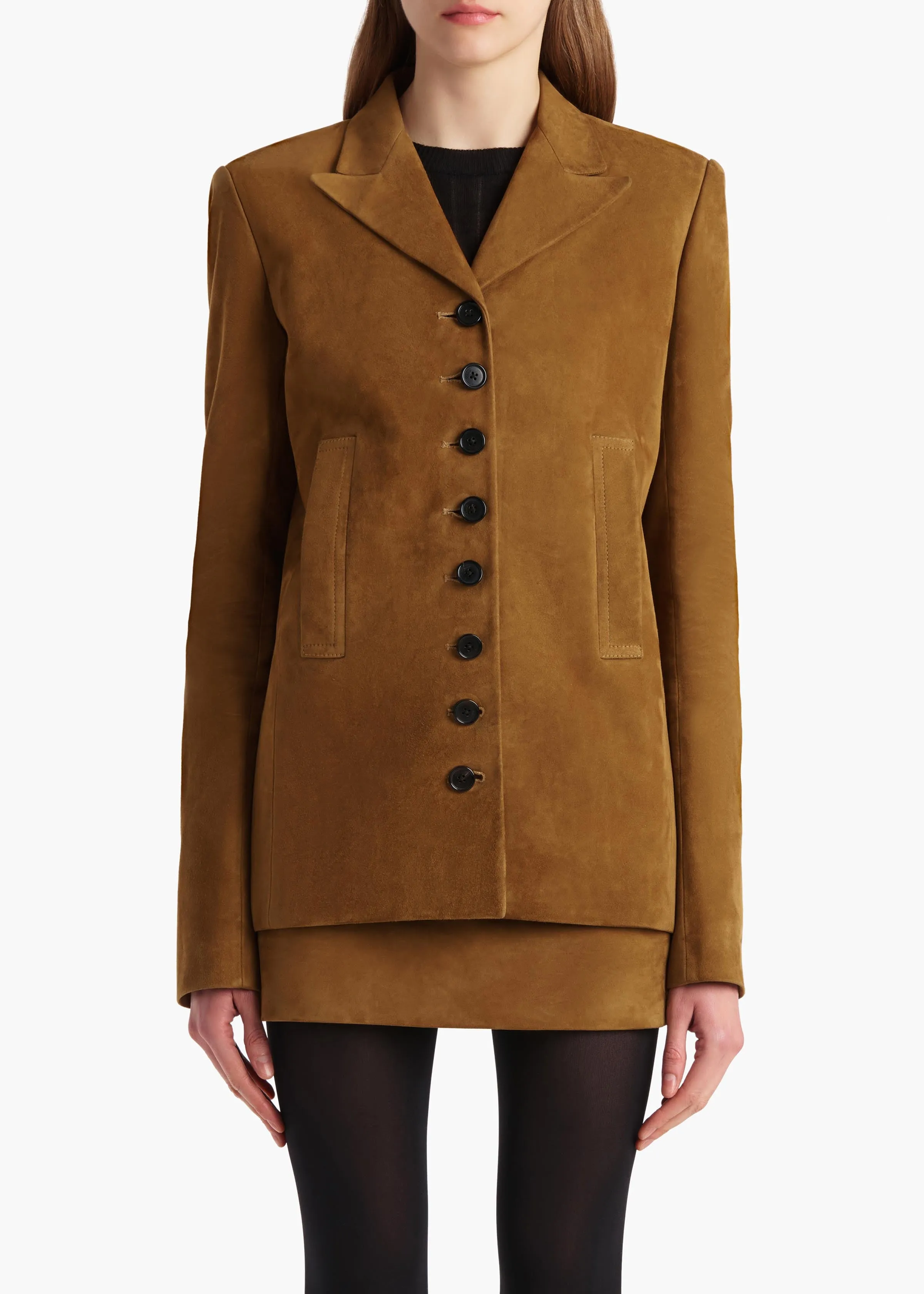 Saraphina Jacket in Toffee Suede sold by KHAITE product image thumbnail 3