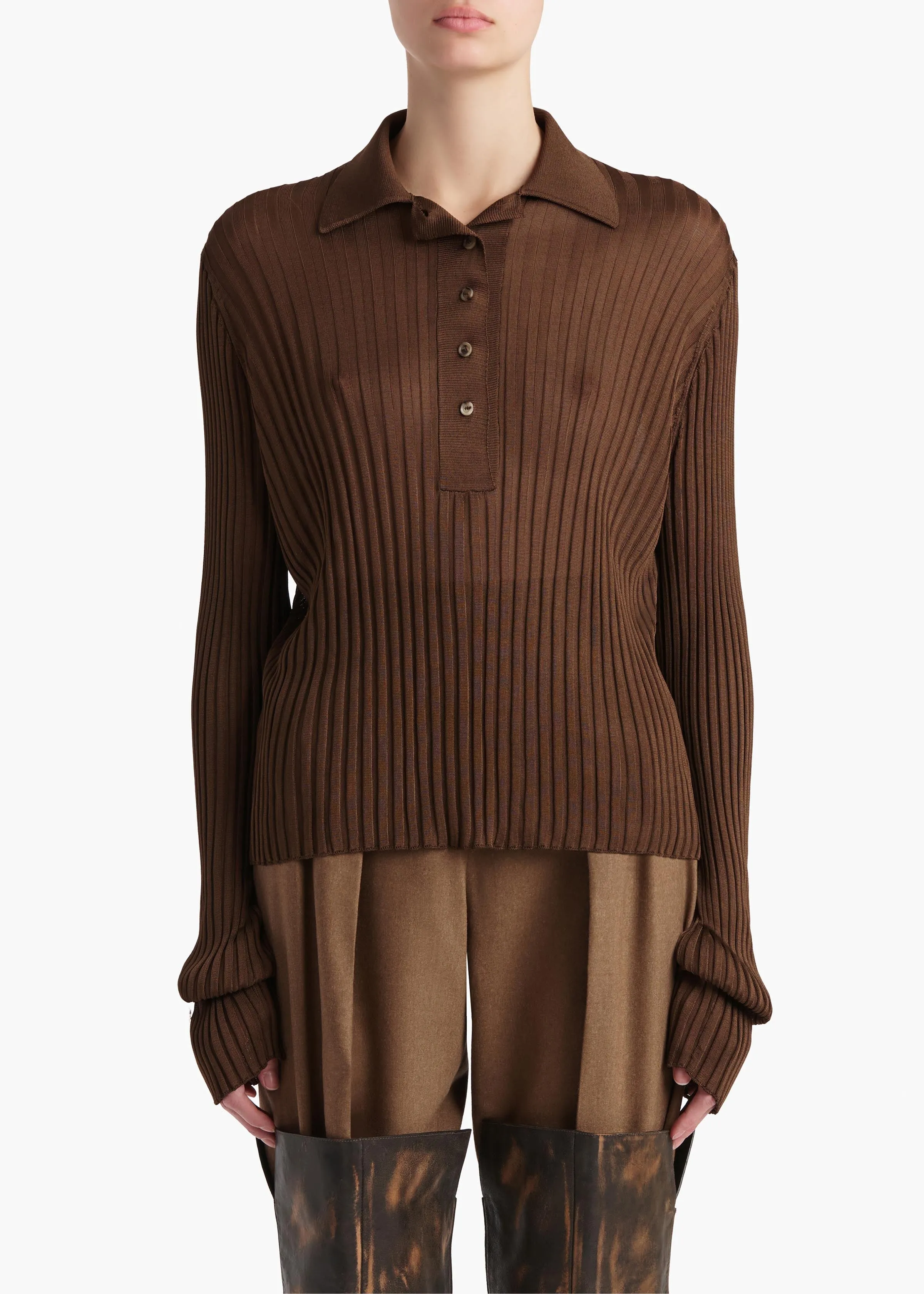 Vin Top in Bark sold by KHAITE product image thumbnail 3