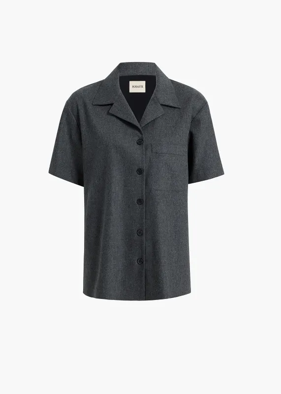 Riordan Top in Storm sold by KHAITE