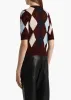 Anders Top in Merlot Multi sold by KHAITE
