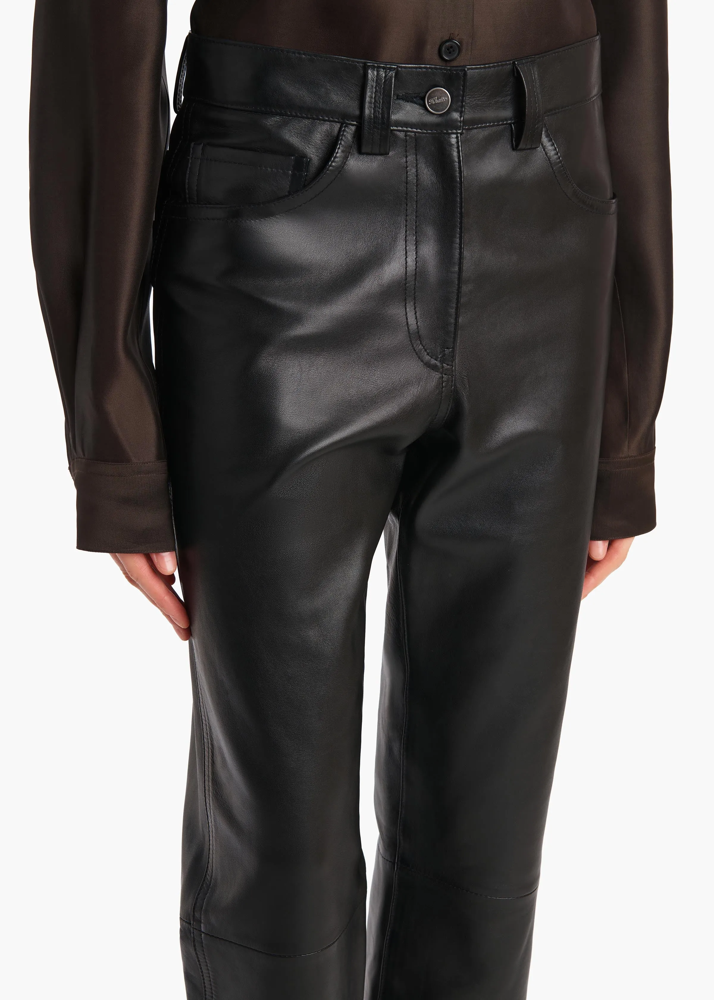 Callum Pant in Black Leather sold by KHAITE product image thumbnail 5