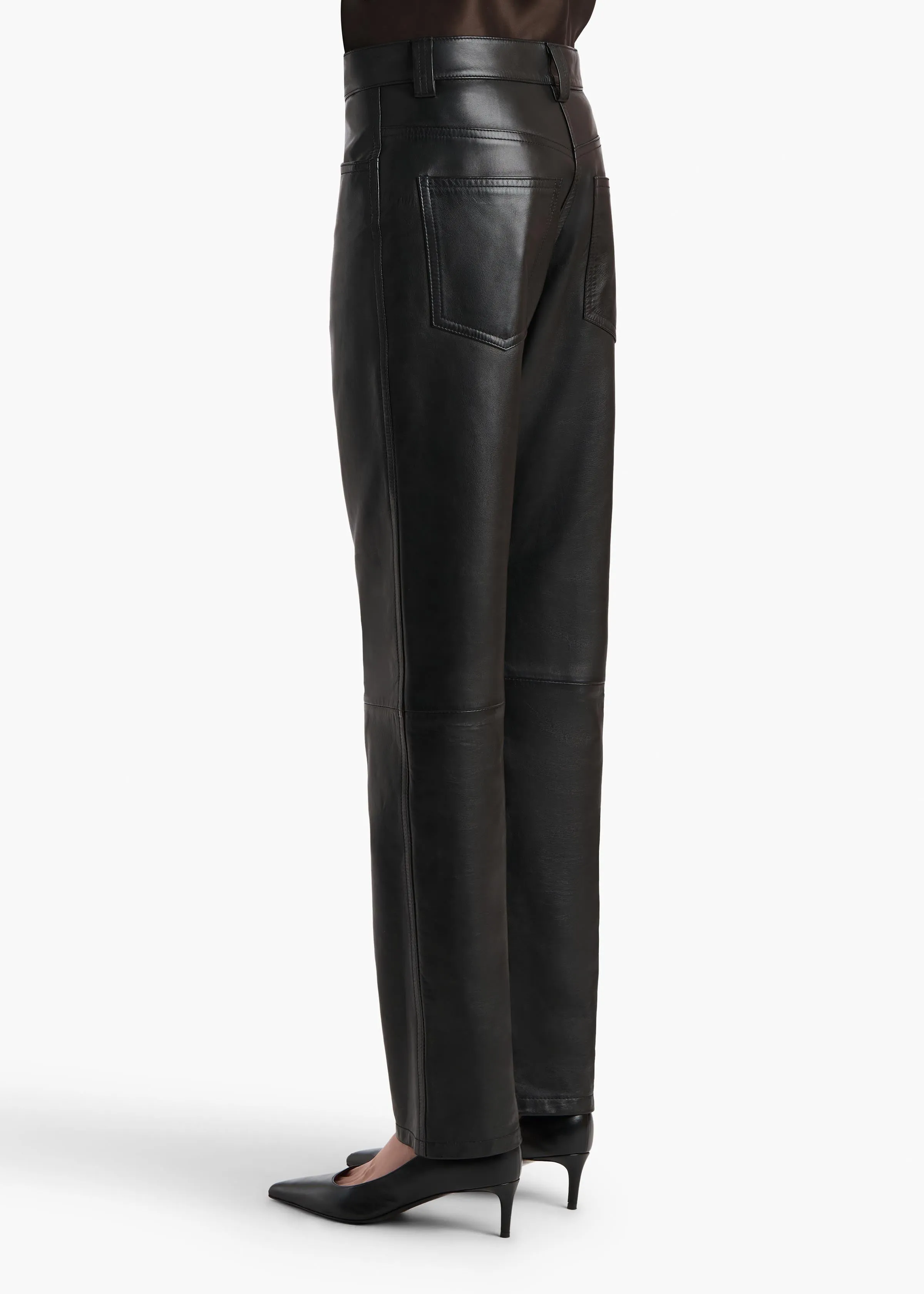 Callum Pant in Black Leather sold by KHAITE product image thumbnail 4