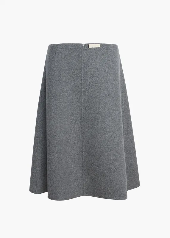 Nania Skirt in Grey Melange sold by KHAITE