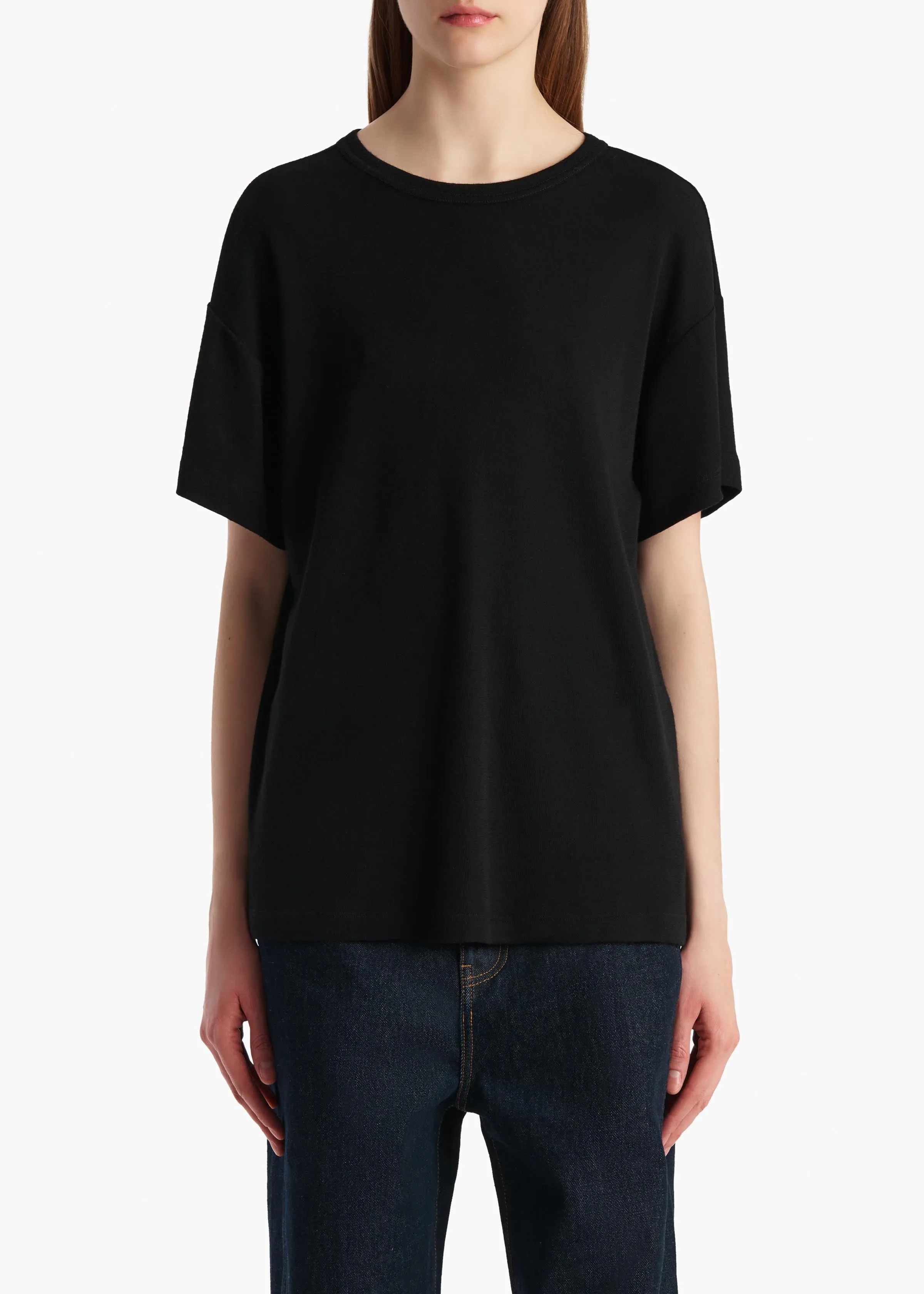 Maeve T-Shirt in Black Silk Cashmere Jersey sold by KHAITE product image thumbnail 3