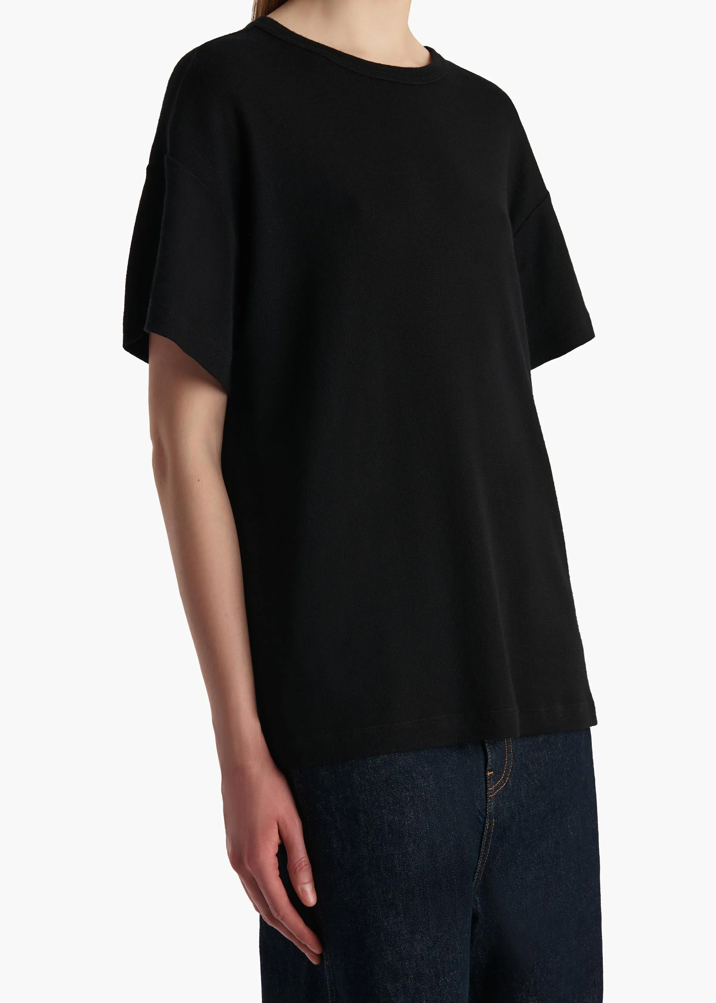 Maeve T-Shirt in Black Silk Cashmere Jersey sold by KHAITE product image thumbnail 5