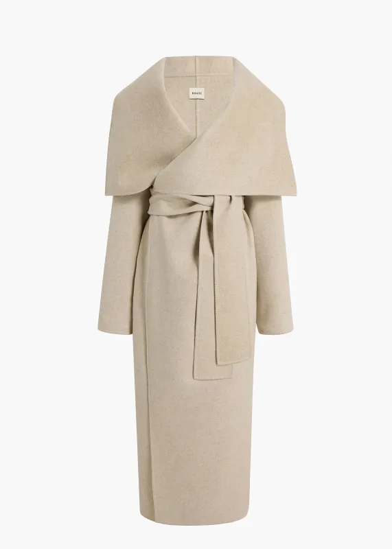 Levitt Coat in Oatmeal sold by KHAITE