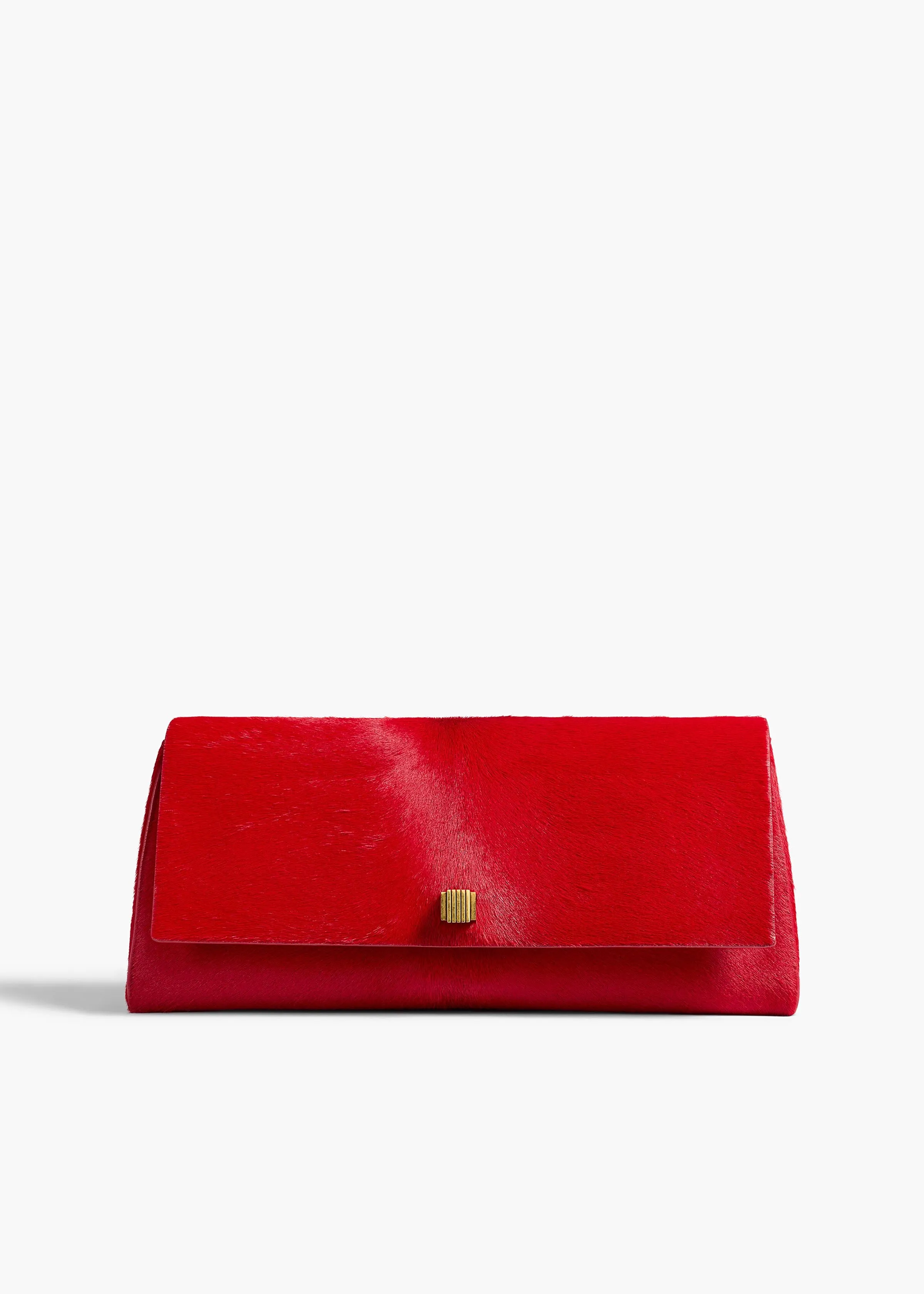 Audrey Clutch in Ruby Haircalf sold by KHAITE