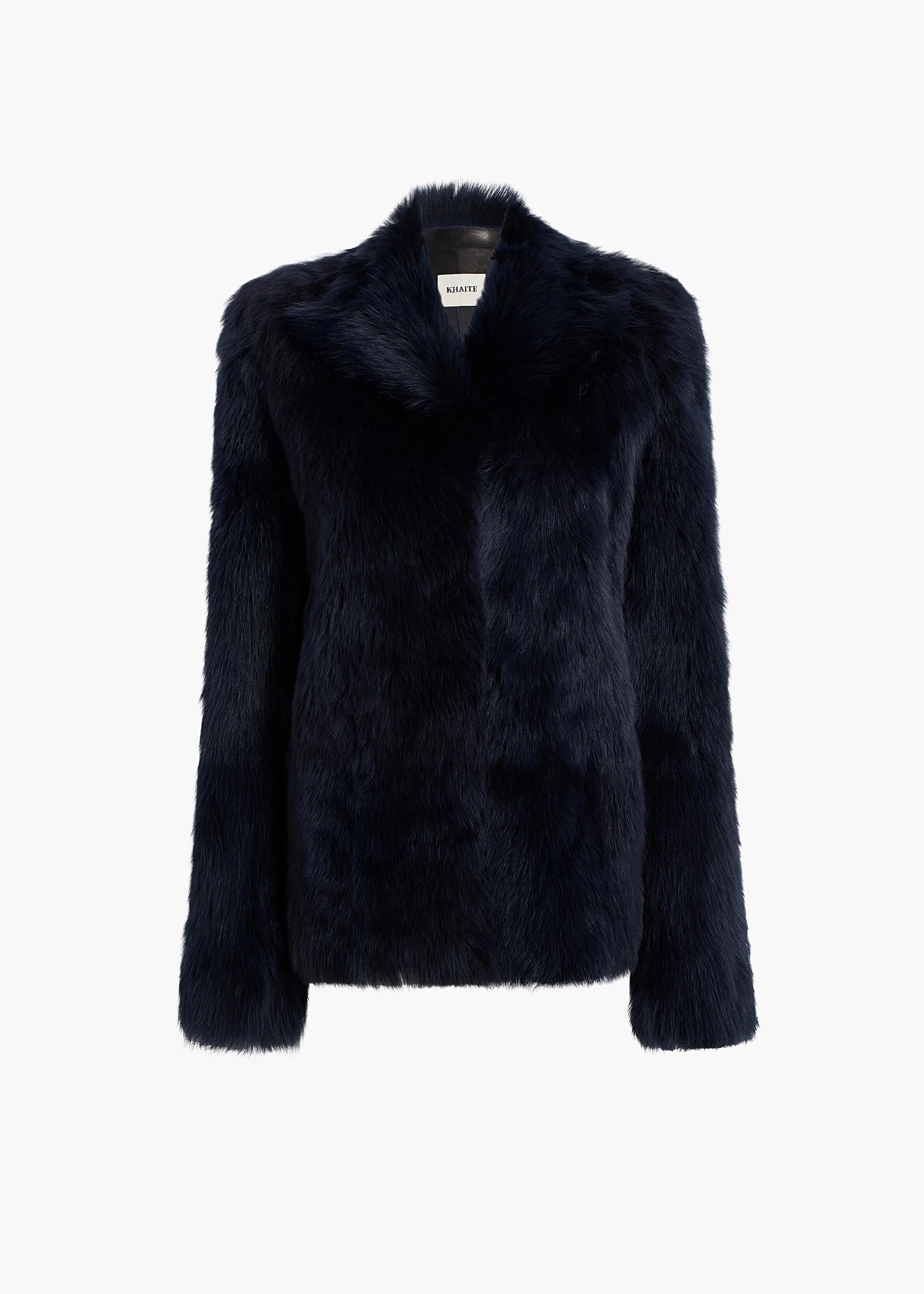 Saraphina Jacket in Dark Navy Shearling sold by KHAITE