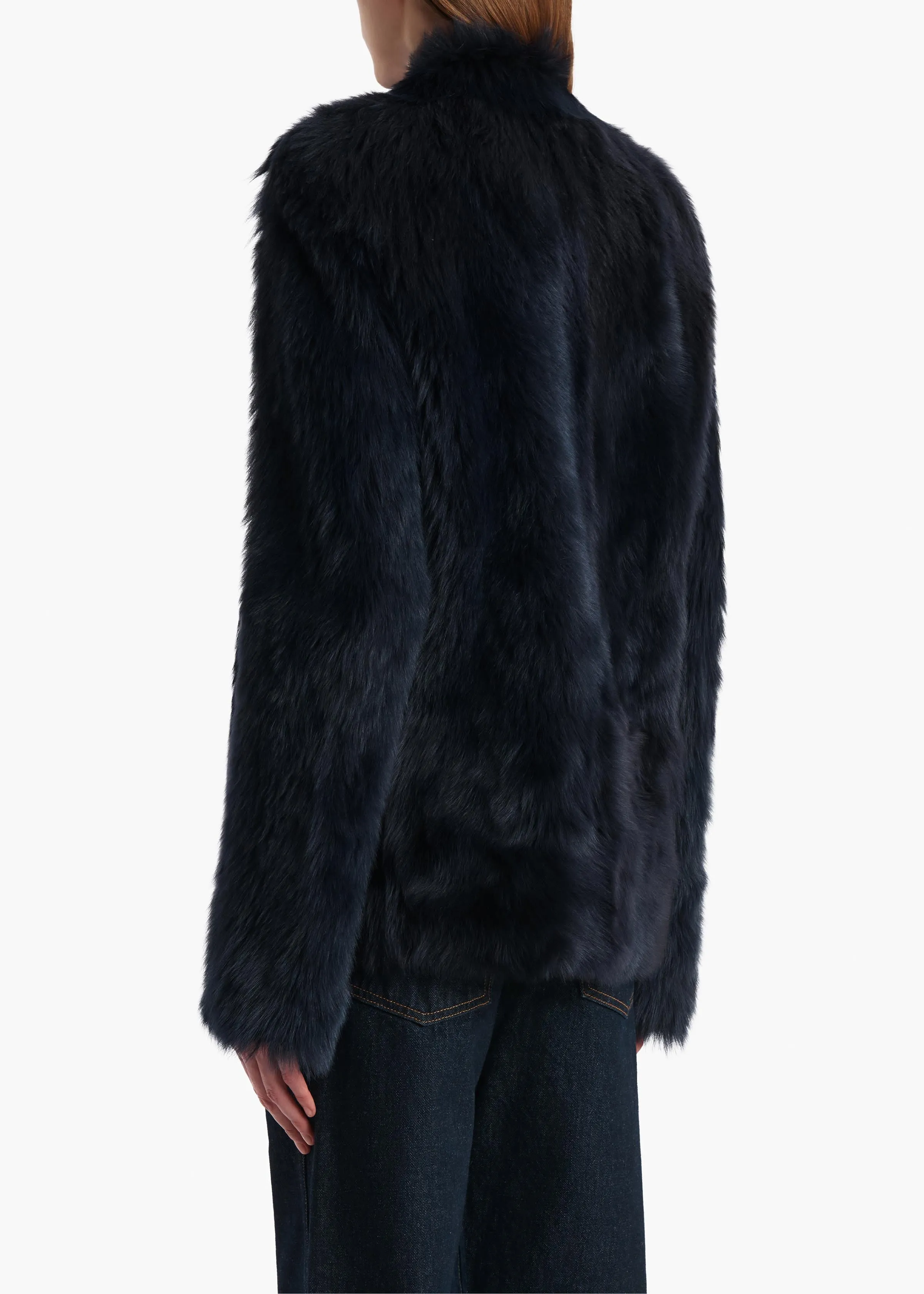 Saraphina Jacket in Dark Navy Shearling sold by KHAITE product image thumbnail 4