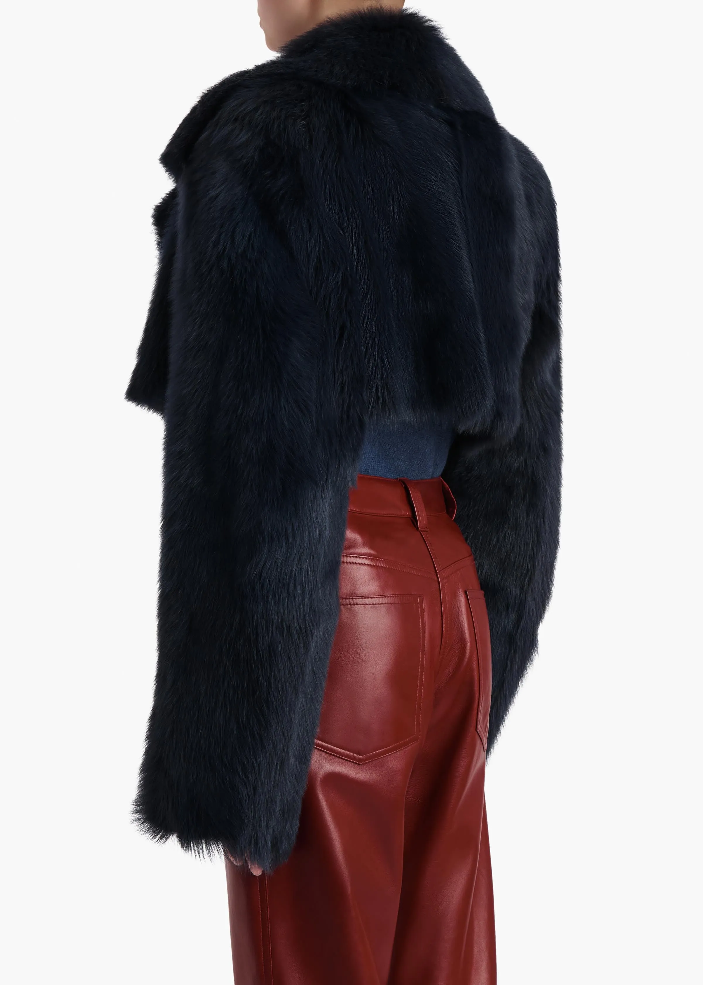 Stallone Shearling Jacket in Dark Navy sold by KHAITE product image thumbnail 4