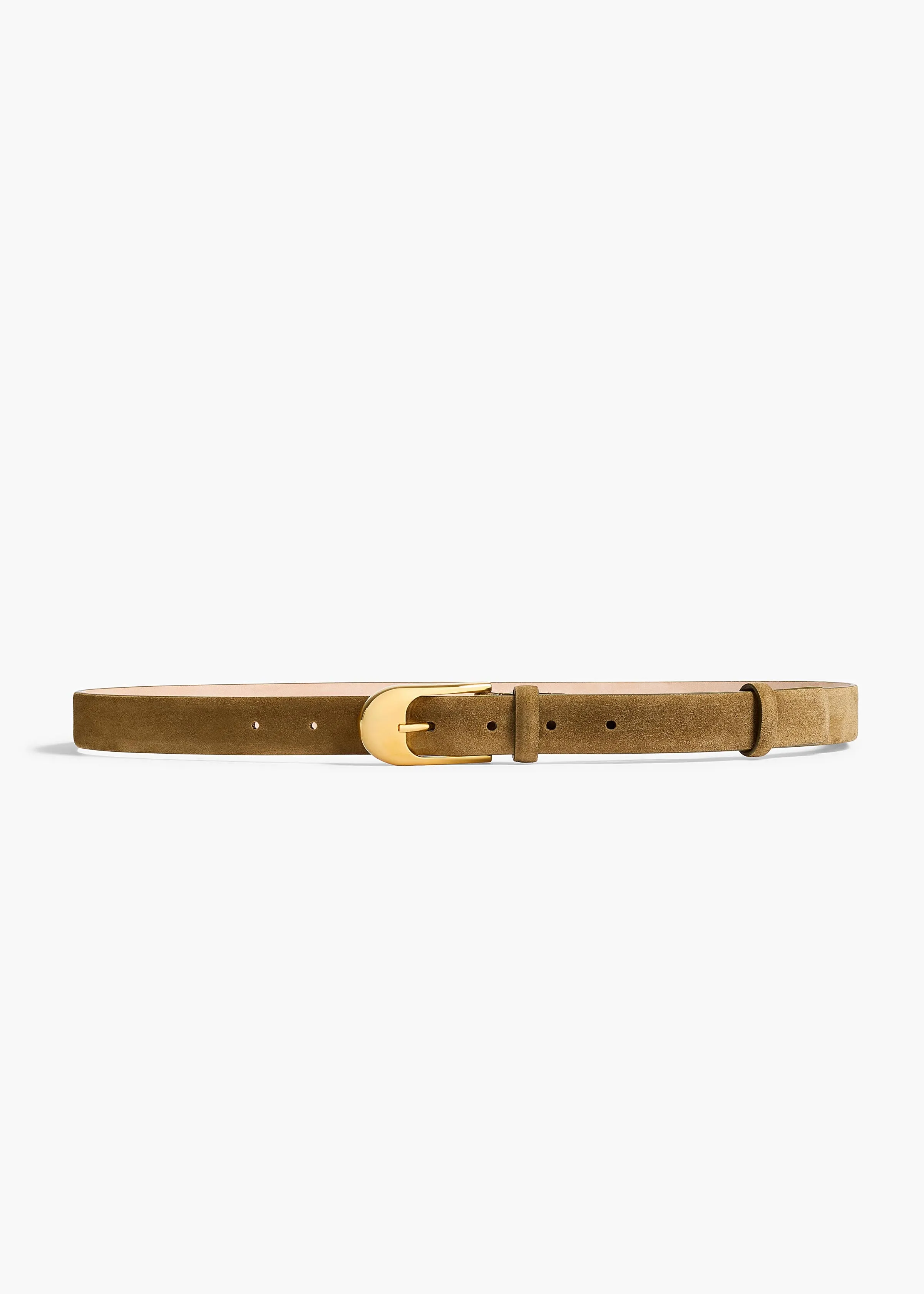 Dome Belt in Mud Suede with Gold sold by KHAITE