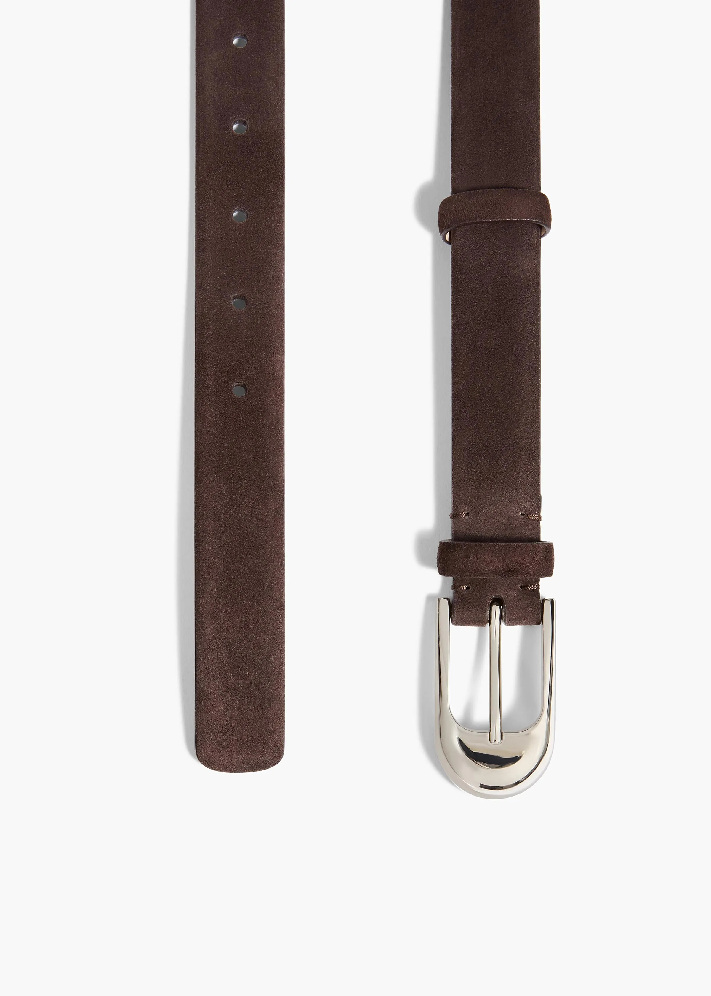 Dome Belt in Dark Brown Suede with Silver sold by KHAITE product image thumbnail 2