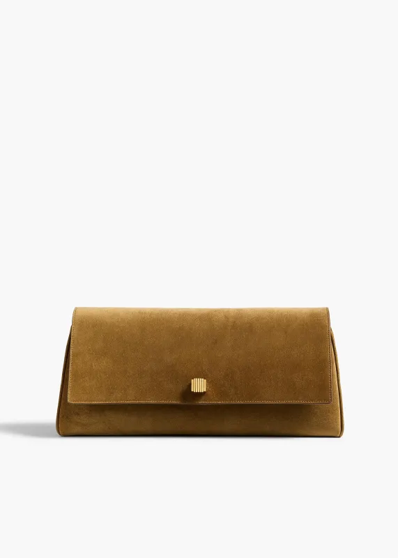 Audrey Clutch in Mud Suede sold by KHAITE