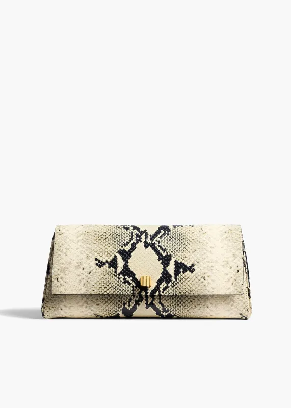 Audrey Clutch in Natural Python-Embossed Leather sold by KHAITE