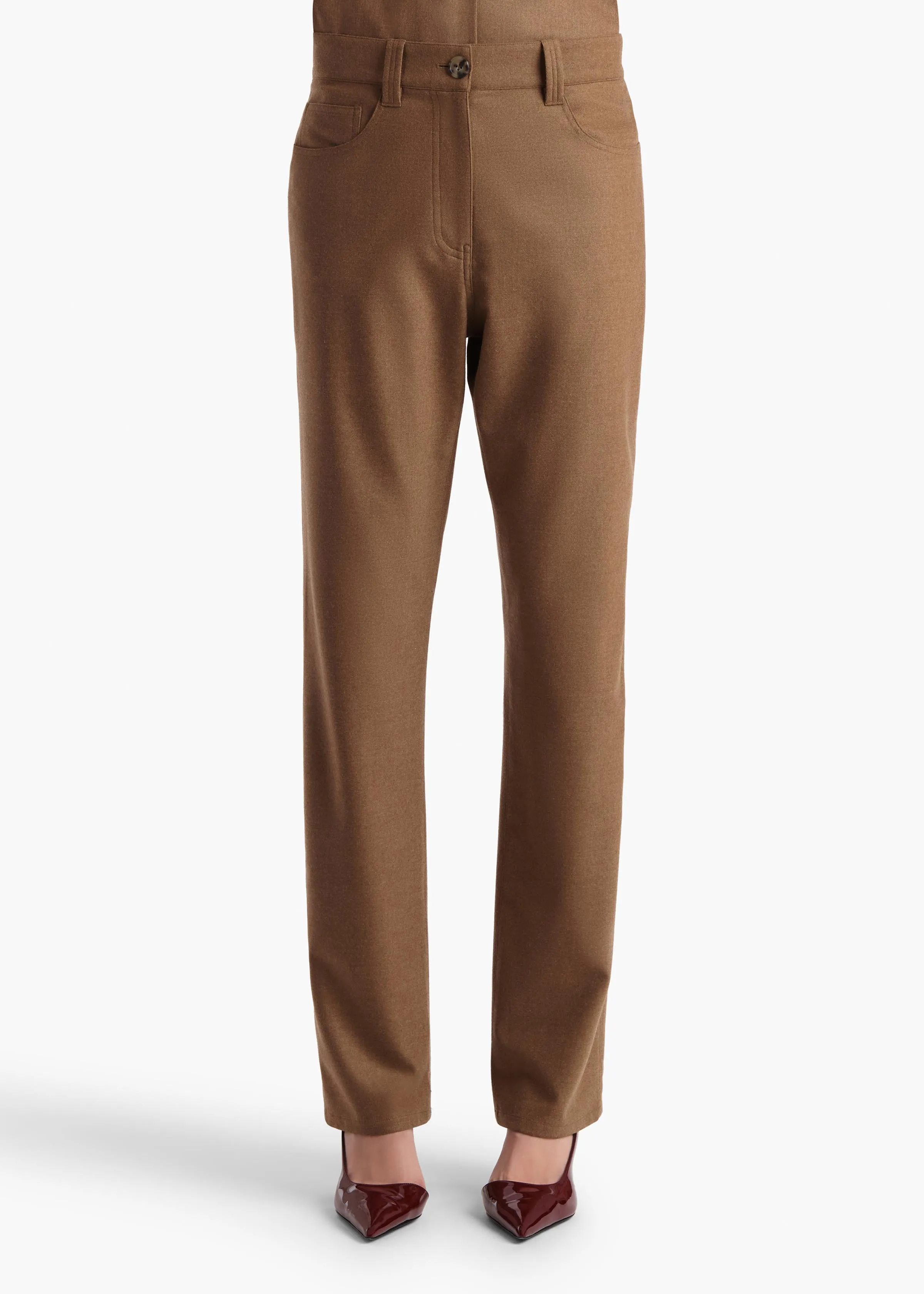 Callum Pant in Toffee sold by KHAITE product image thumbnail 3