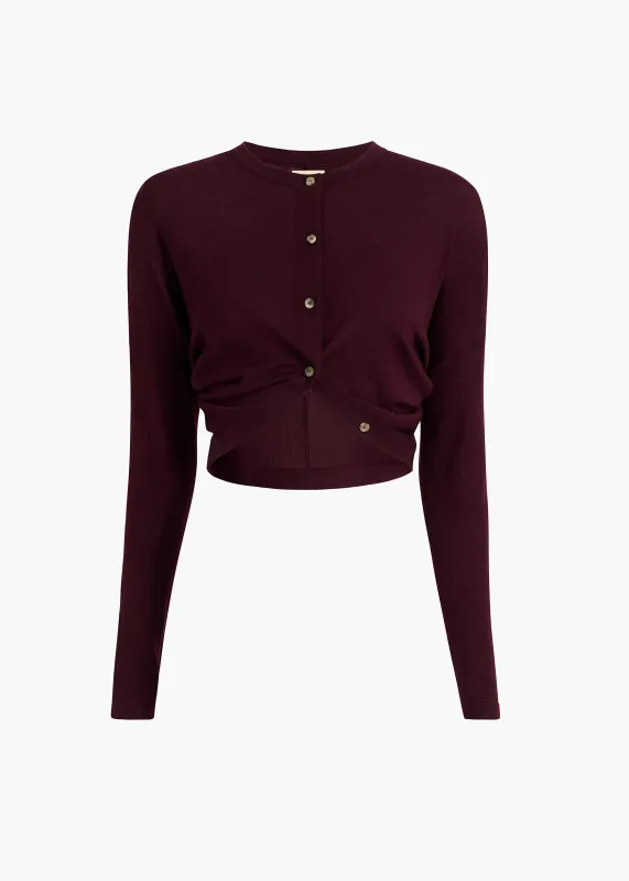 Finn Cardigan in Jam sold by KHAITE