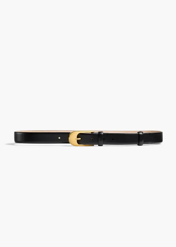 Dome Belt in Black Leather with Gold sold by KHAITE