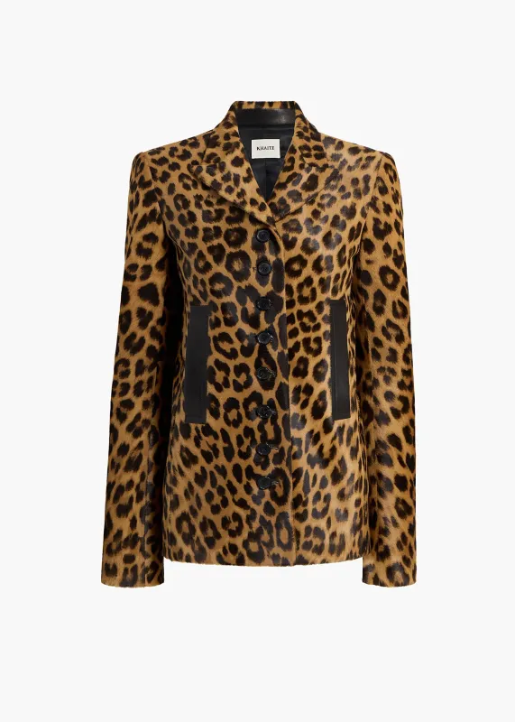 Saraphina Jacket in Leopard Print Haircalf sold by KHAITE