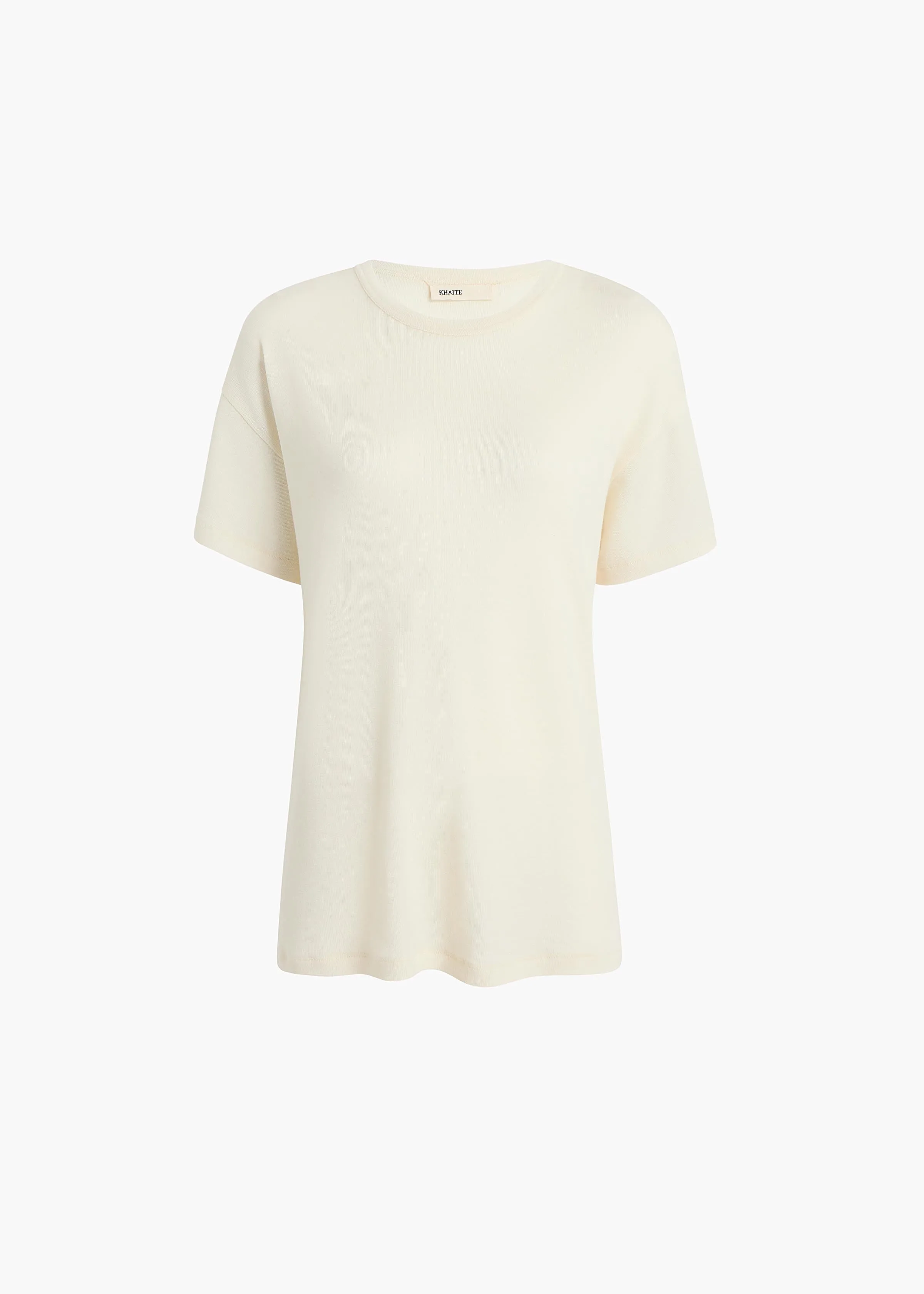 Maeve T-Shirt in Cream Silk Cashmere Jersey sold by KHAITE