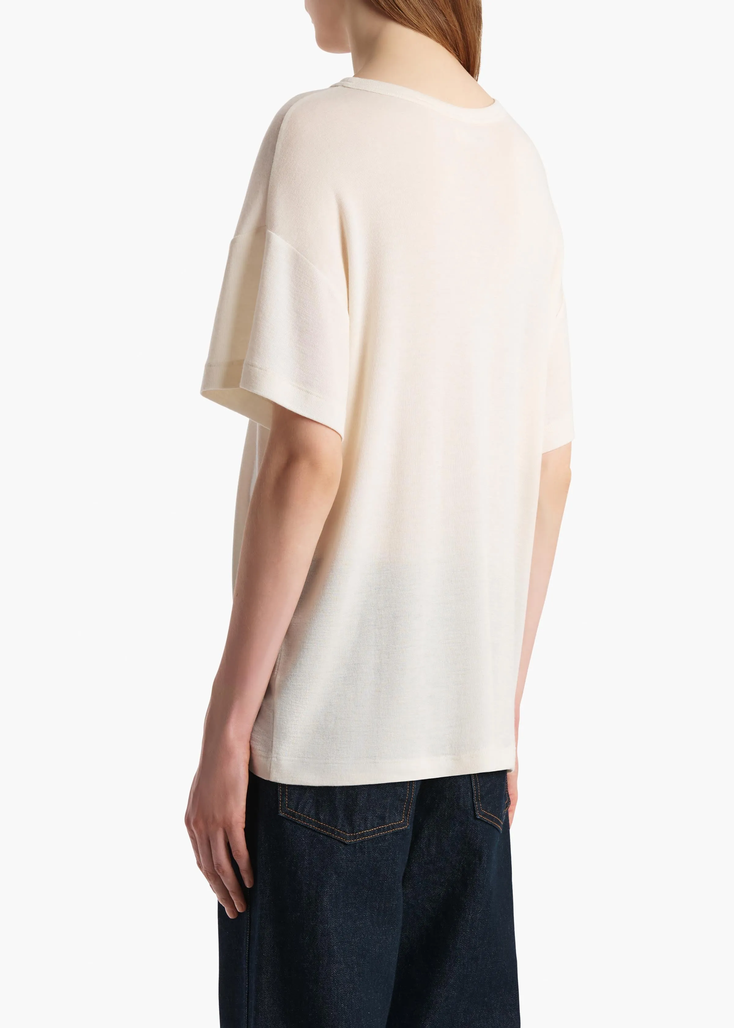 Maeve T-Shirt in Cream Silk Cashmere Jersey sold by KHAITE product image thumbnail 4