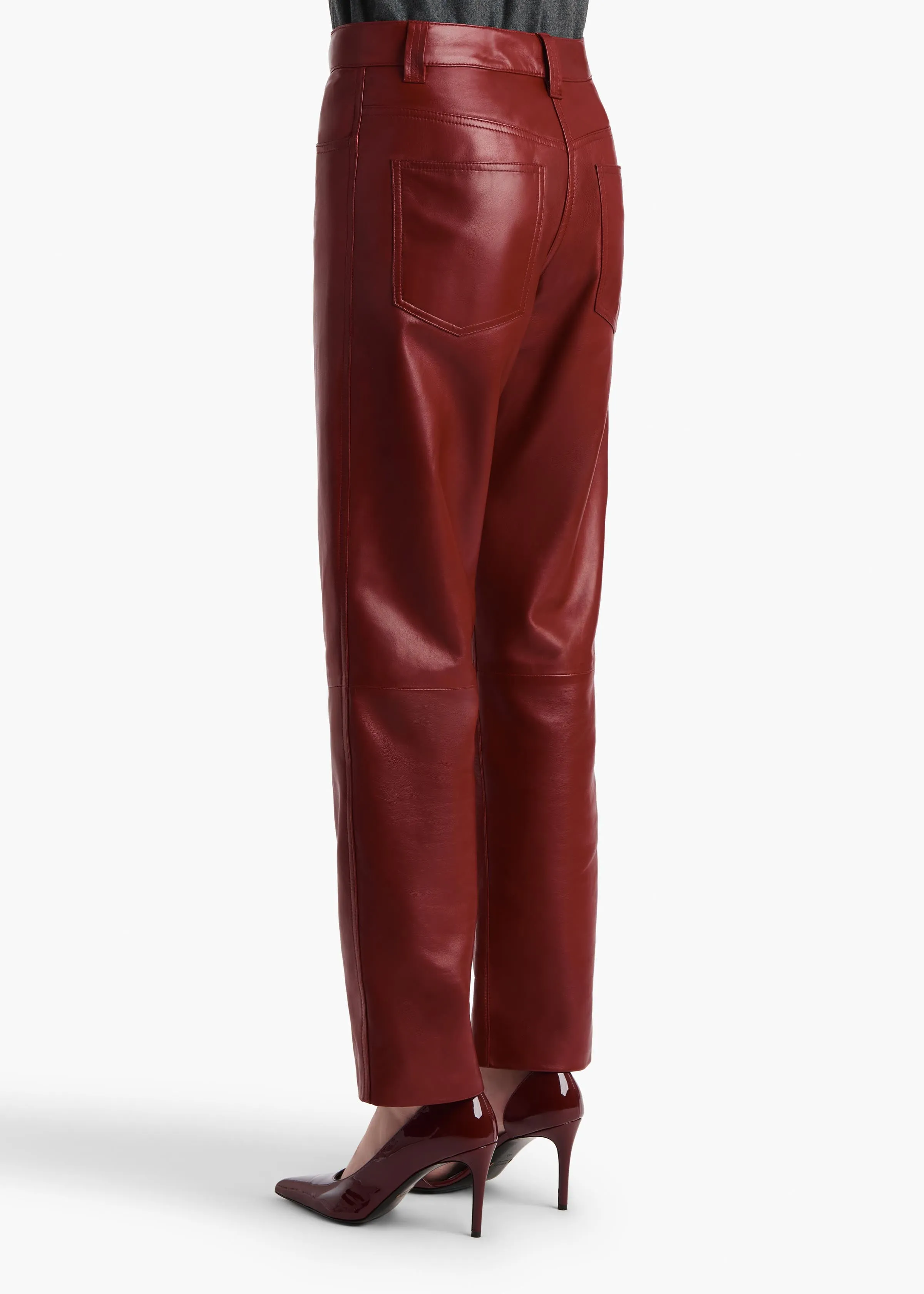 Callum Pant in Garnet Leather sold by KHAITE product image thumbnail 4