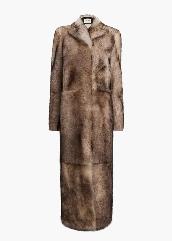 Saphra Shearling Coat in Natural sold by KHAITE