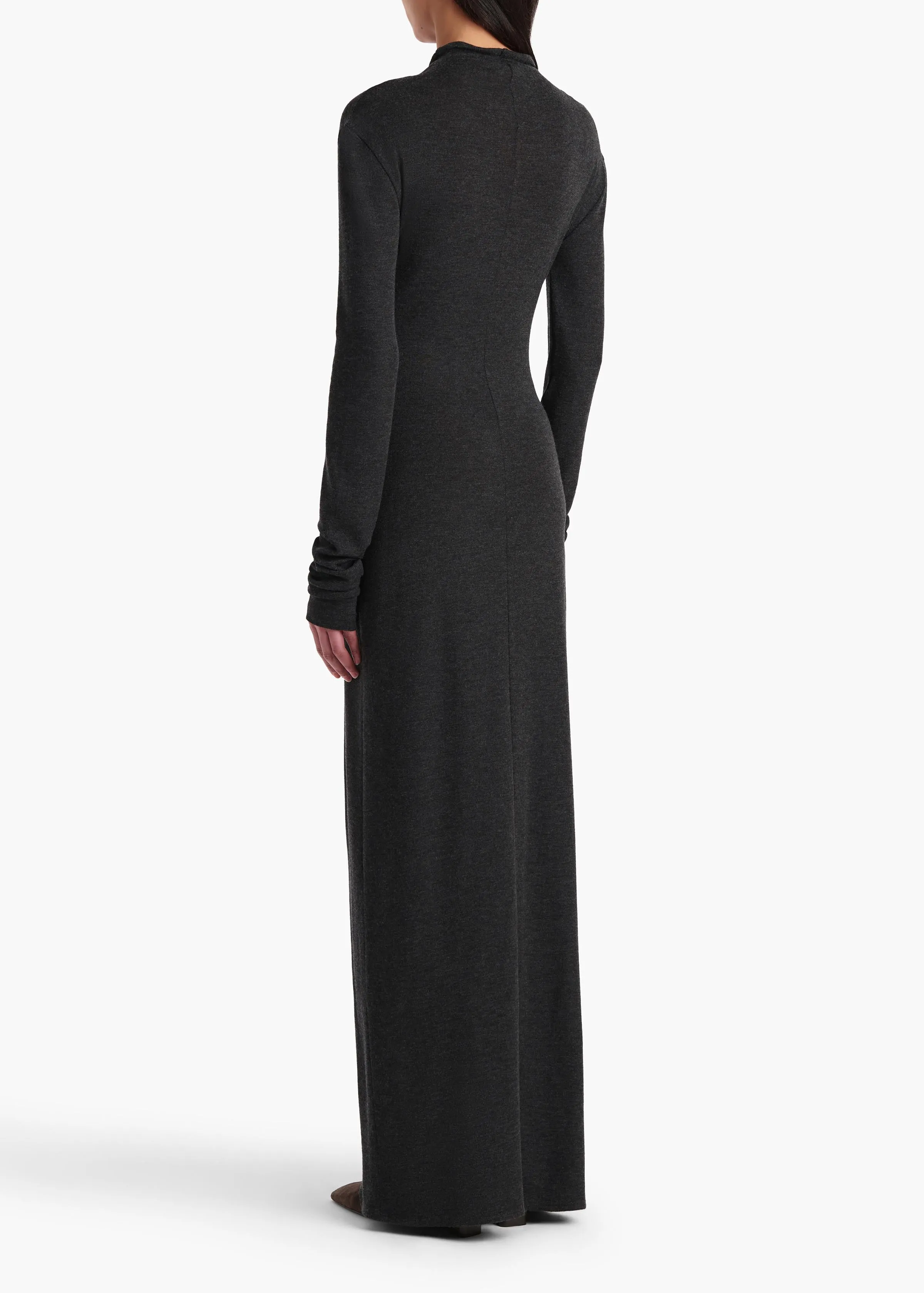 Norla Dress in Charcoal Silk Cashmere Jersey sold by KHAITE product image thumbnail 4