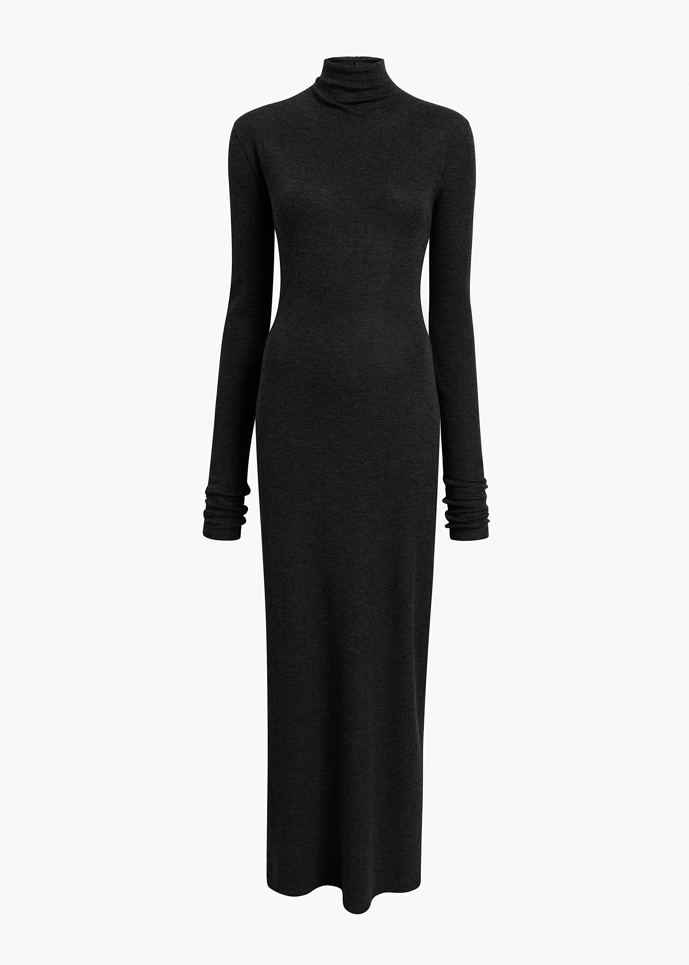 Norla Dress in Charcoal Silk Cashmere Jersey sold by KHAITE
